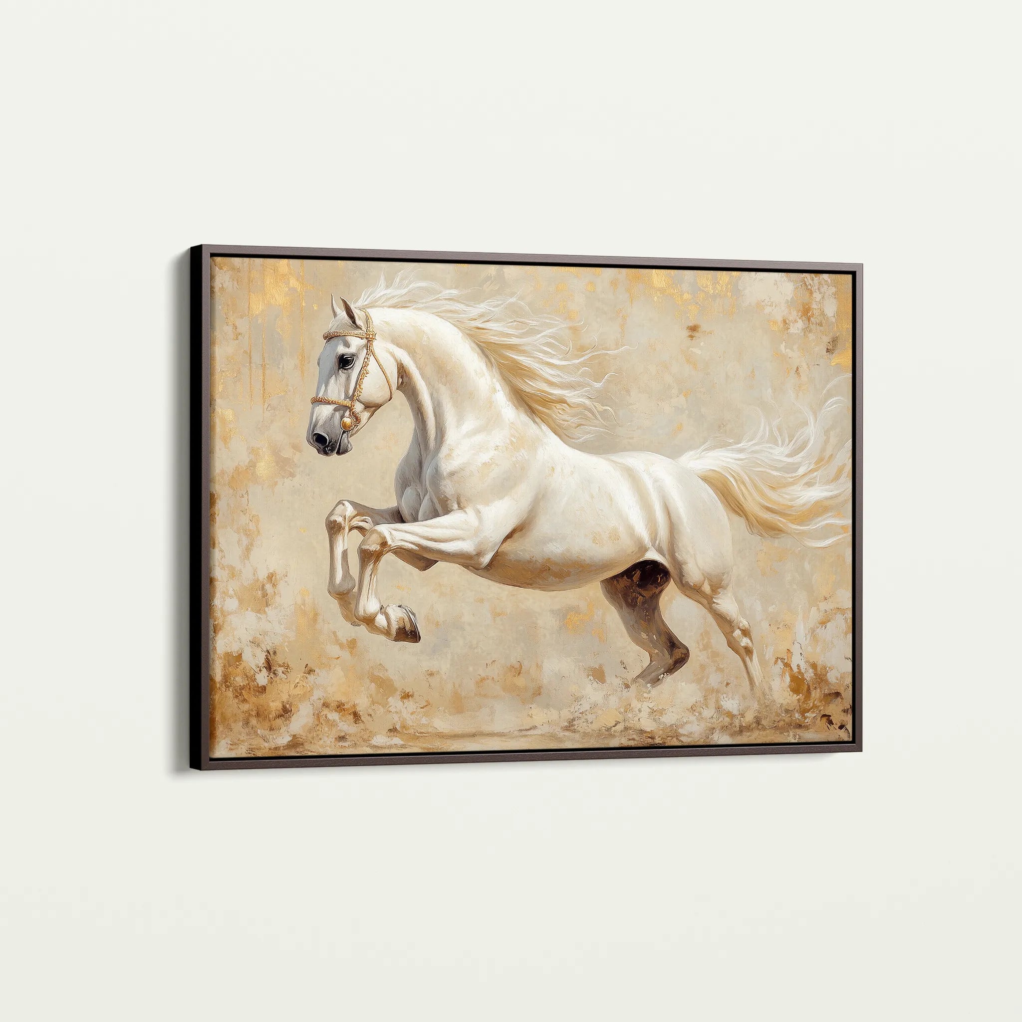 Horses 107 Canvas Art 18" x 24" / 45 x 60 cm / Black