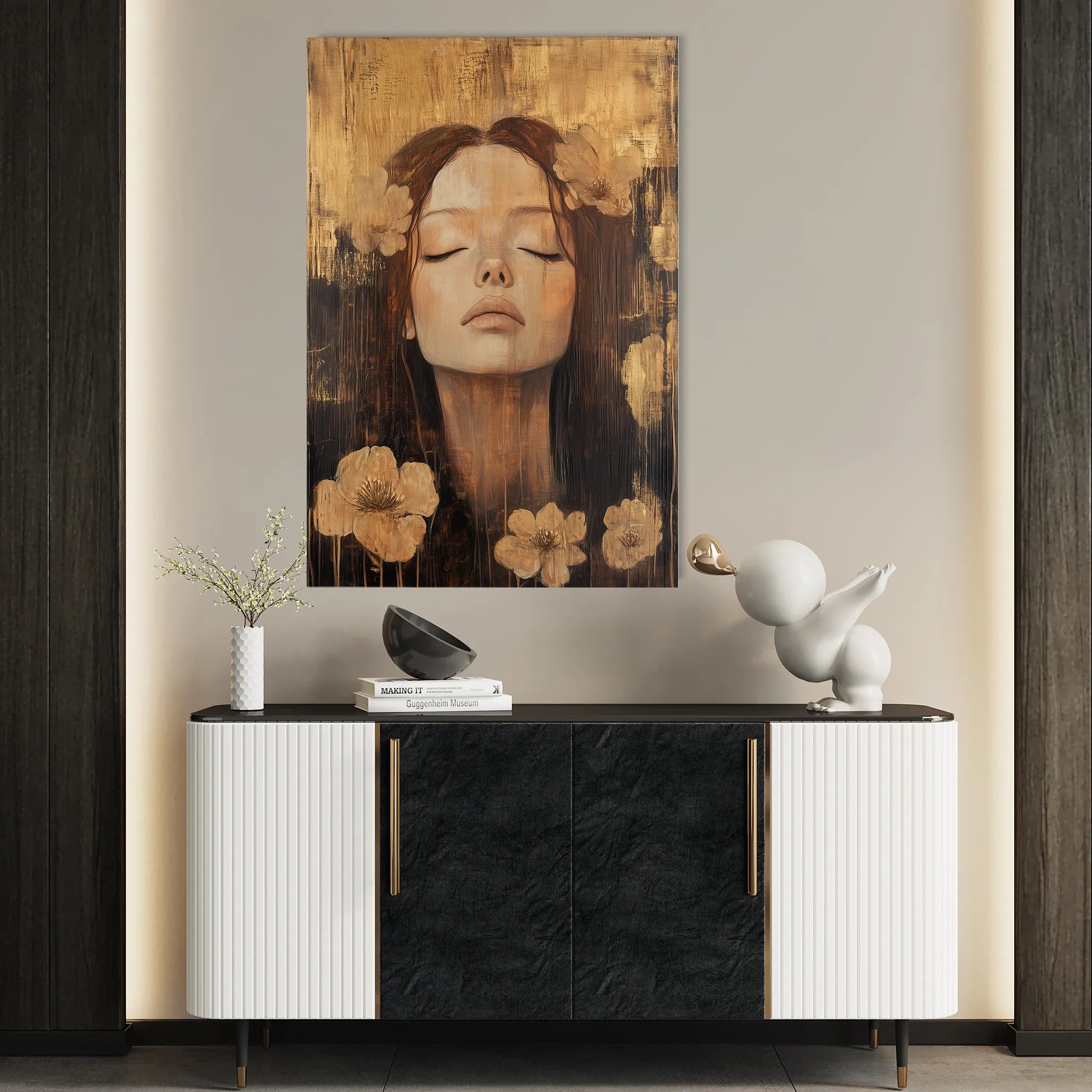 Portrait 107 Canvas Art 18" x 24" / 45 x 60 cm / Black