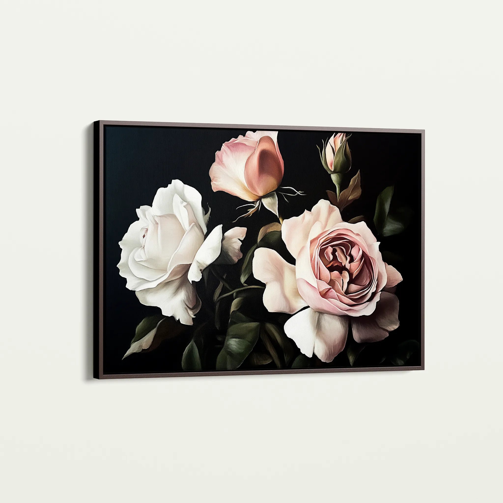 Floral 1070 Canvas Art 18" x 24" / 45 x 60 cm / Black