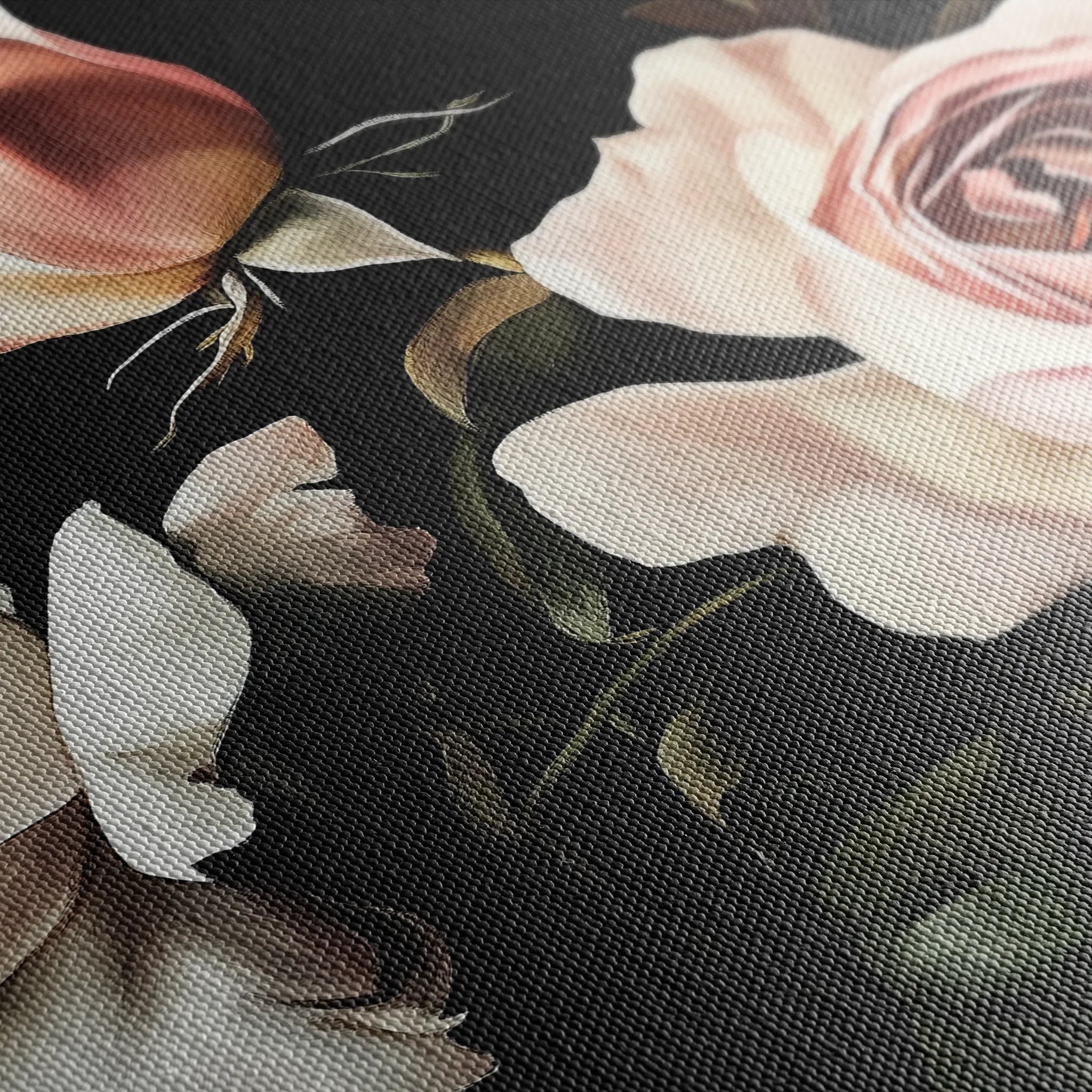 Floral 1070 Canvas Art 18" x 24" / 45 x 60 cm / Black