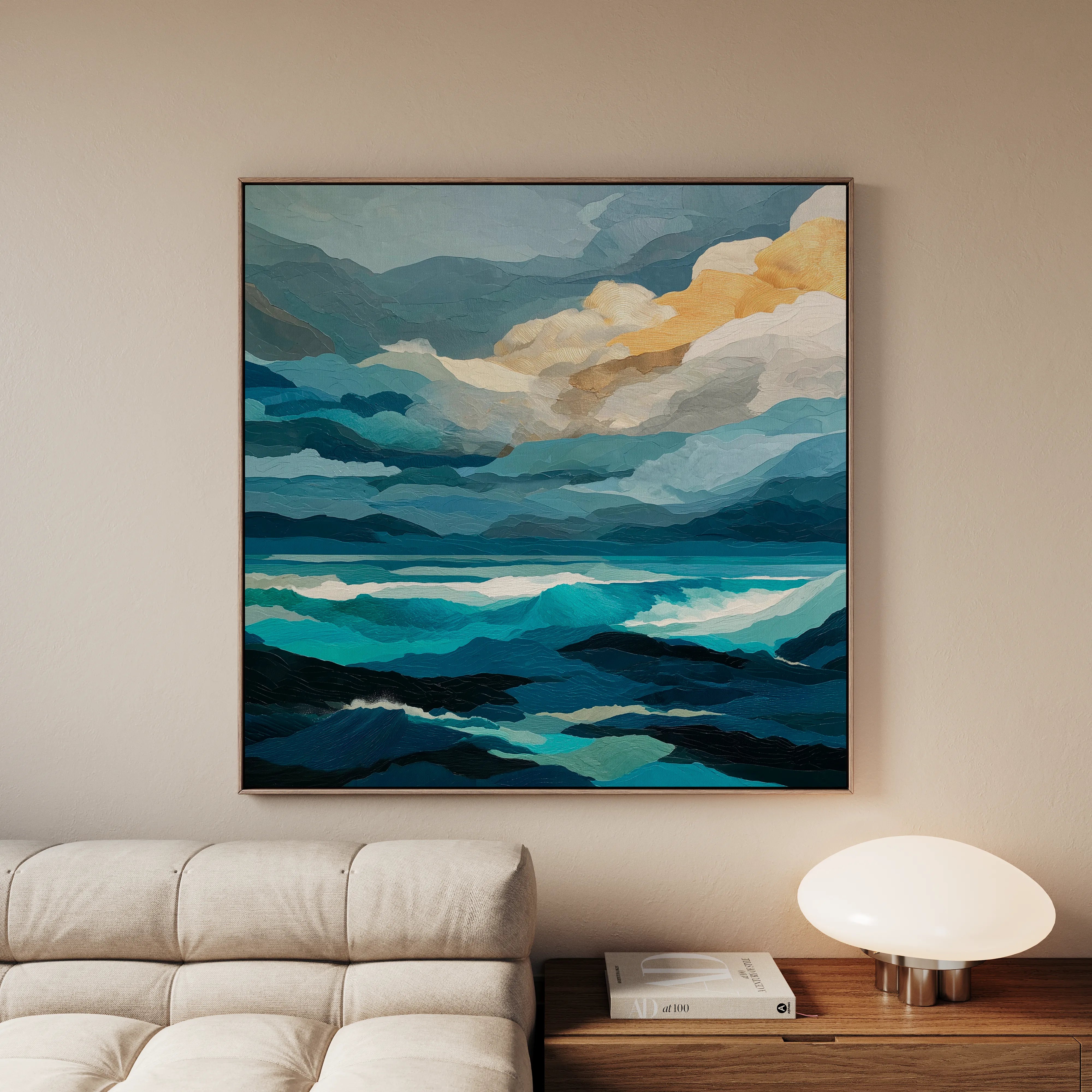 Abstract 1071 Canvas Art 16" x 16" / 40 x 40 cm / Black