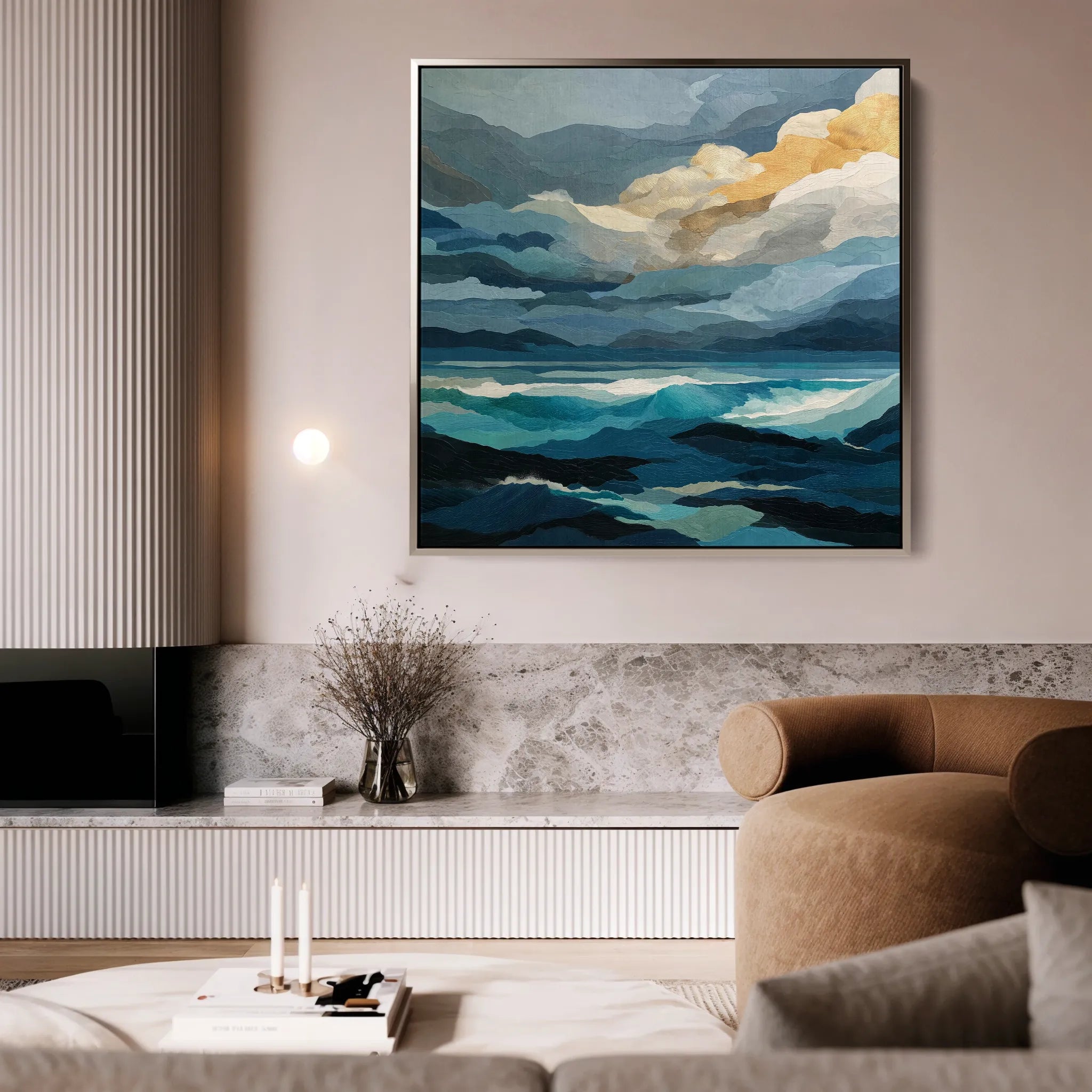 Abstract 1071 Canvas Art 16" x 16" / 40 x 40 cm / Black