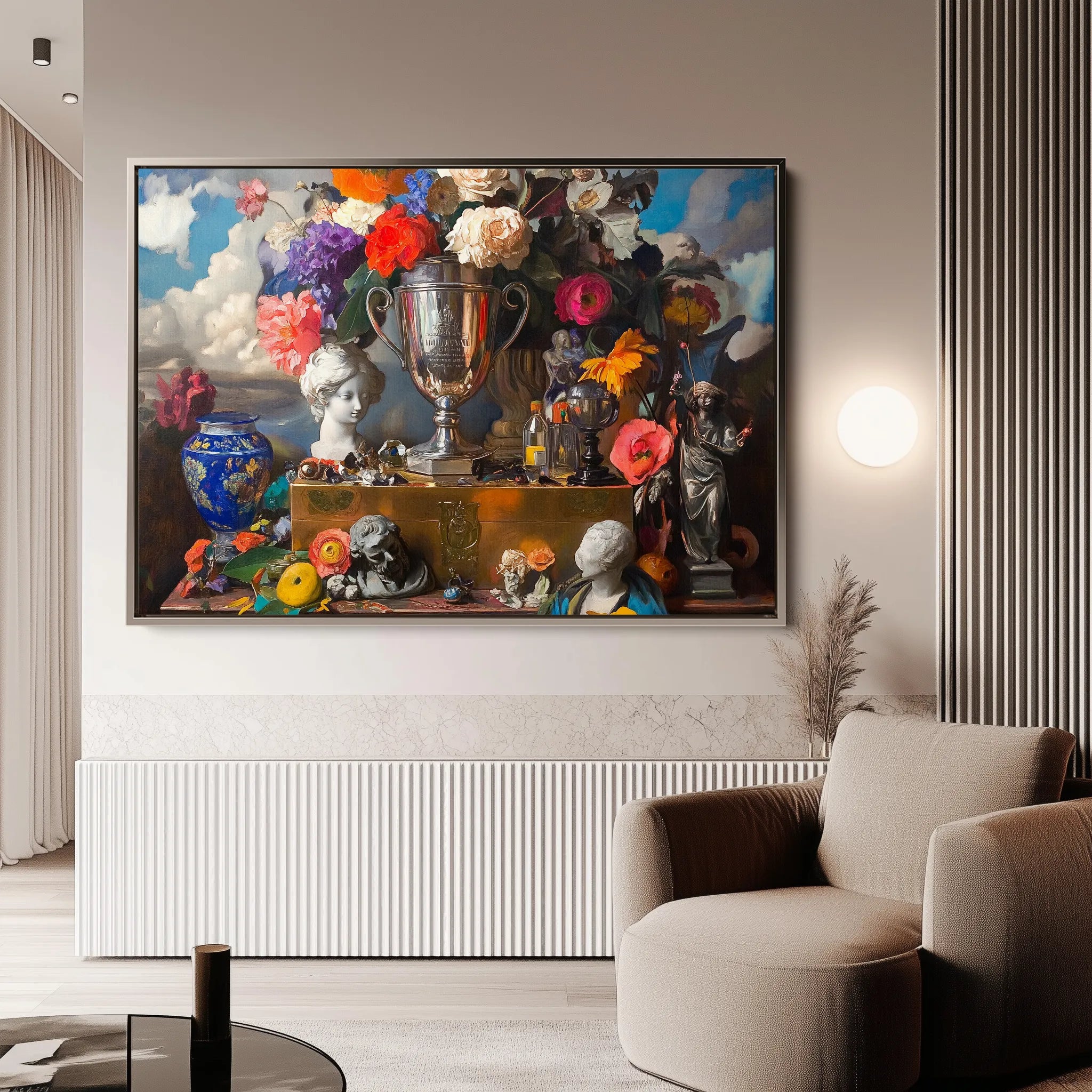 Floral 1071 Canvas Art 18" x 24" / 45 x 60 cm / Black