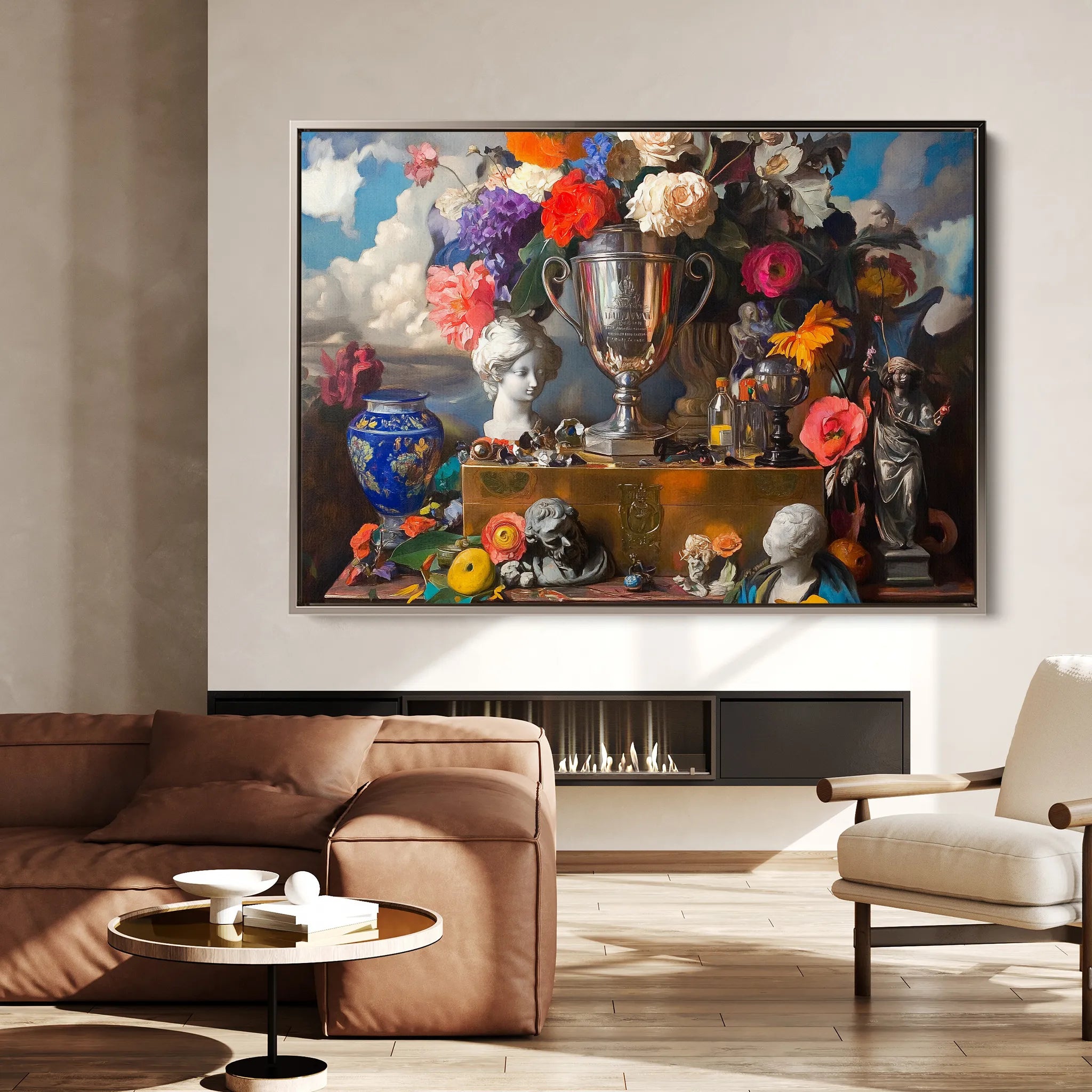Floral 1071 Canvas Art 18" x 24" / 45 x 60 cm / Black