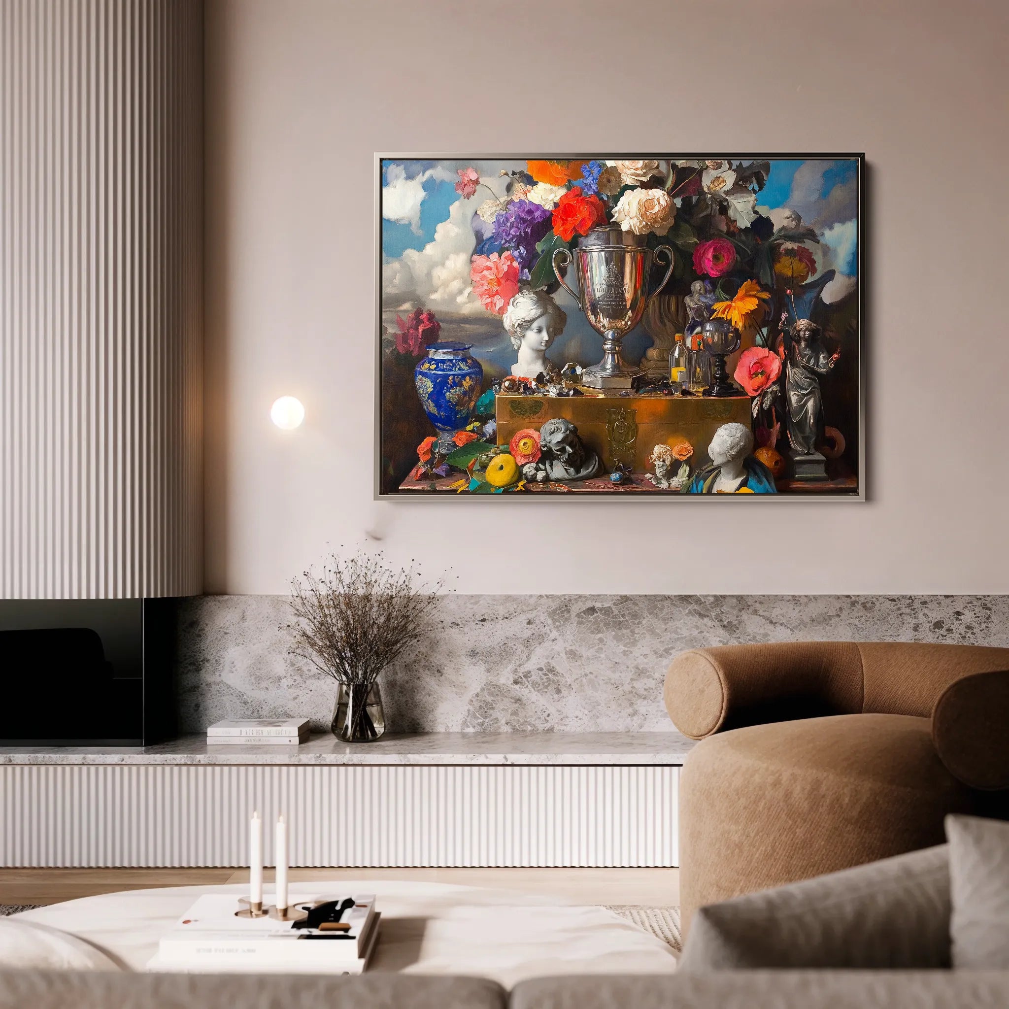 Floral 1071 Canvas Art 18" x 24" / 45 x 60 cm / Black
