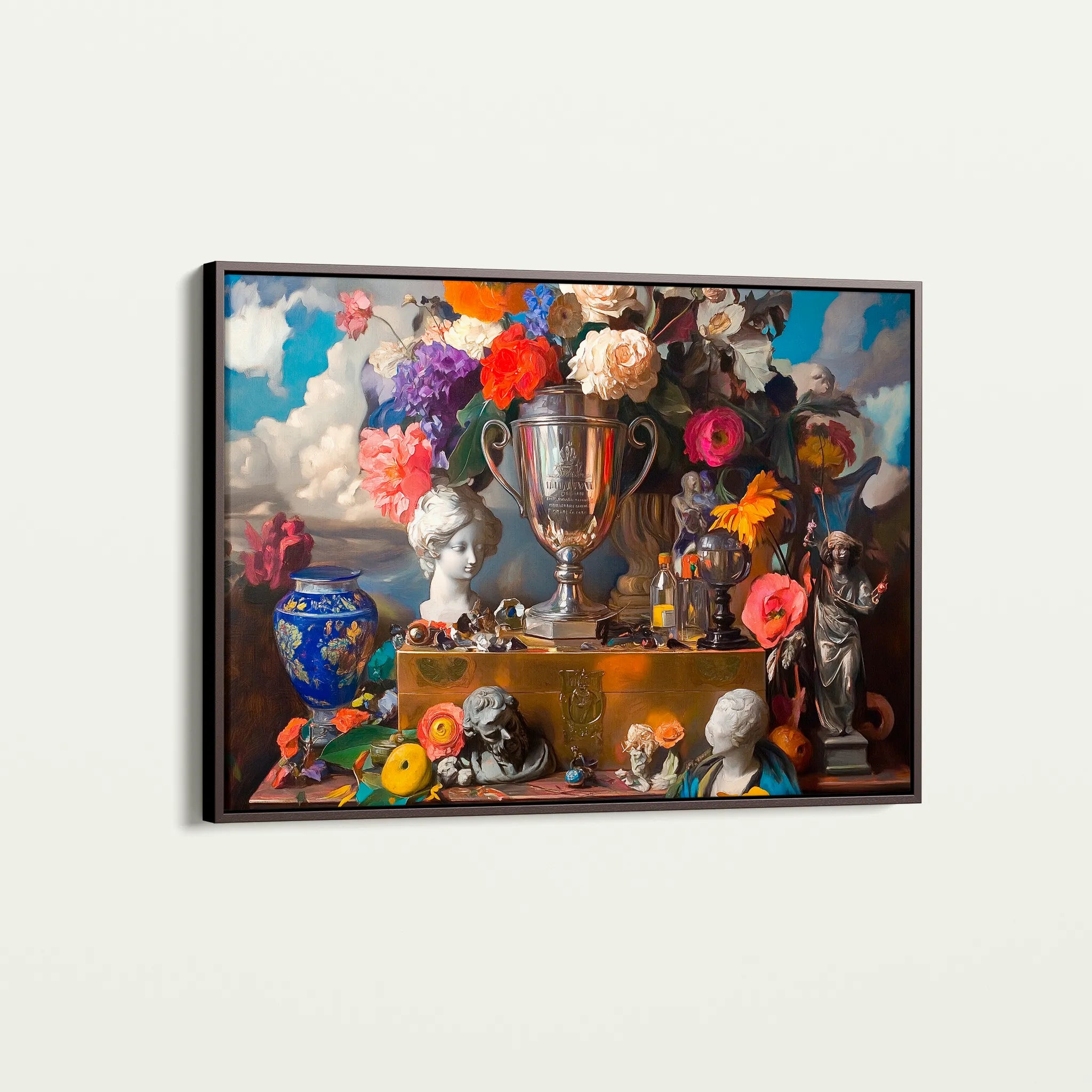 Floral 1071 Canvas Art 18" x 24" / 45 x 60 cm / Black