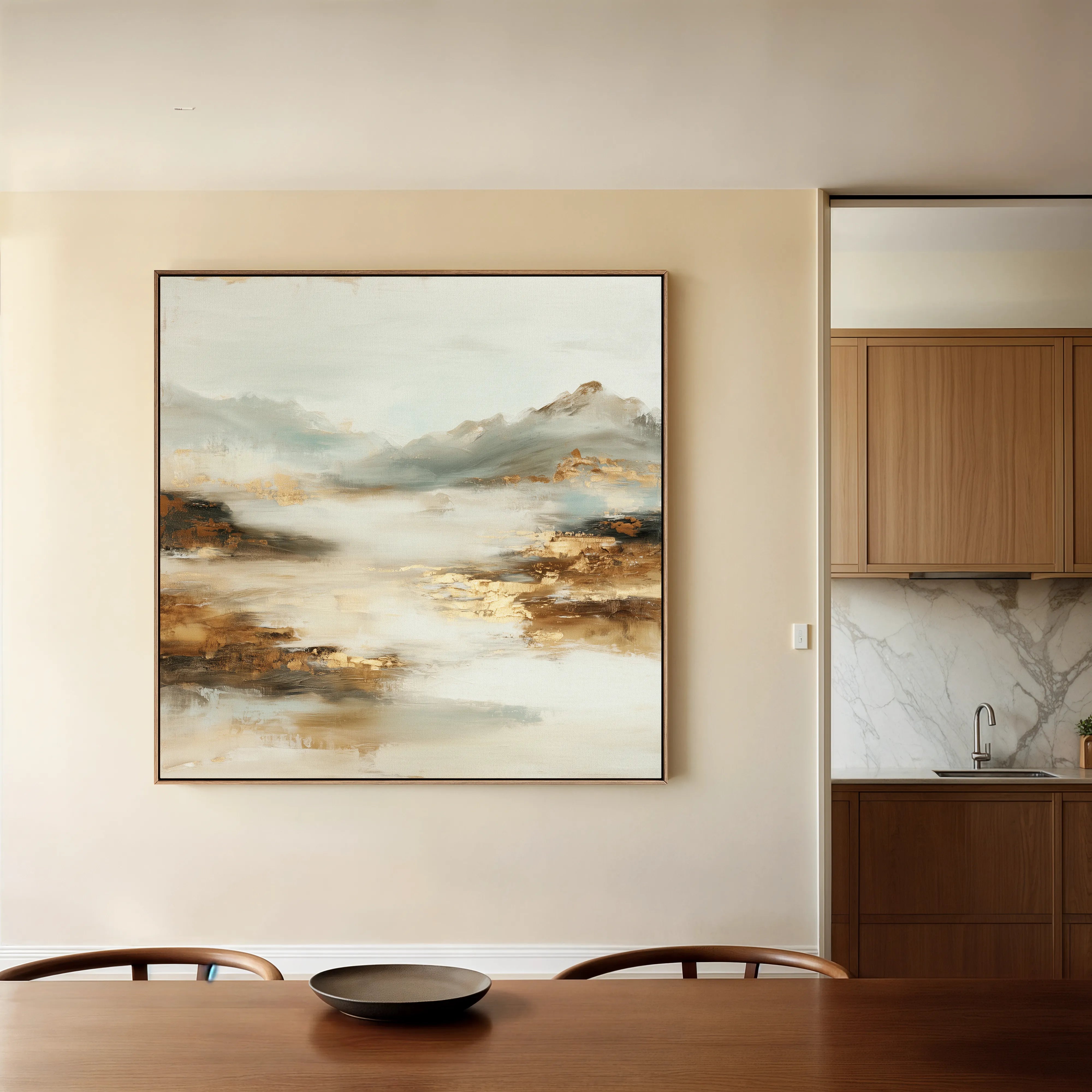 Abstract 1072 Canvas Art 16" x 16" / 40 x 40 cm / Black