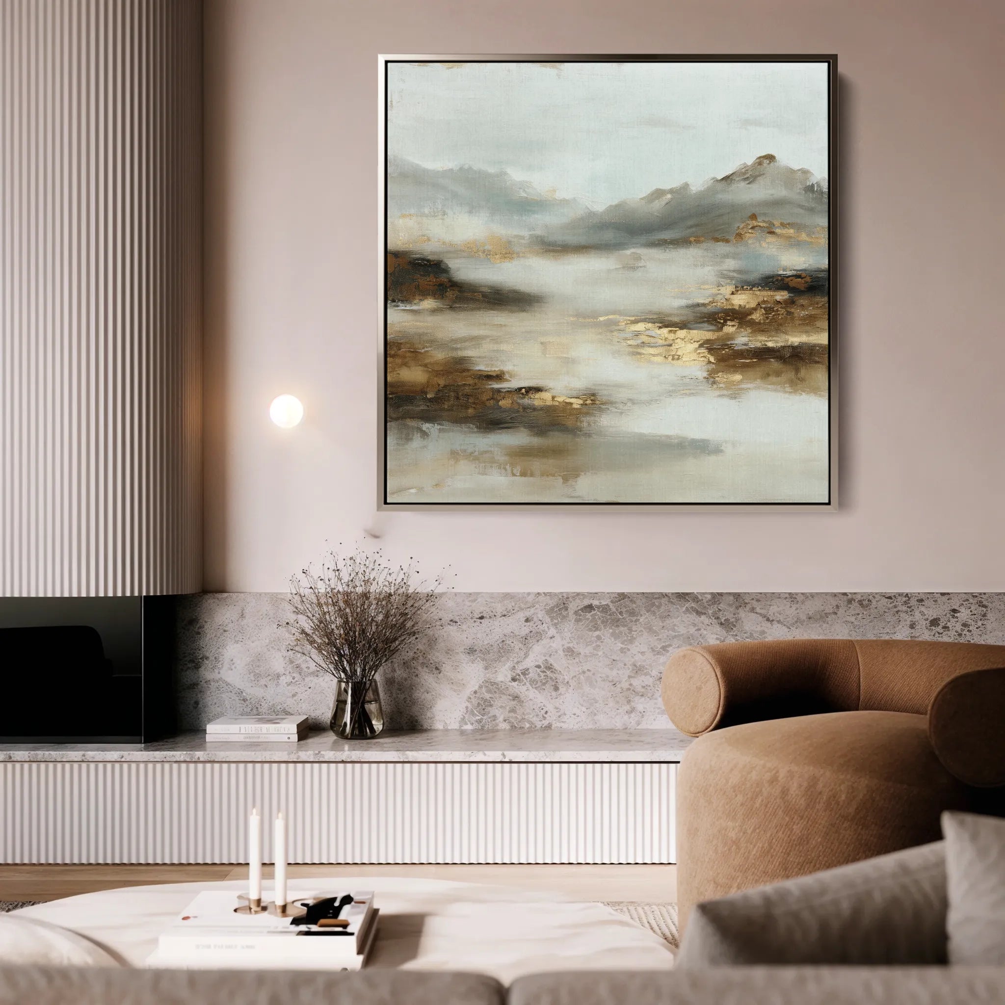 Abstract 1072 Canvas Art 16" x 16" / 40 x 40 cm / Black