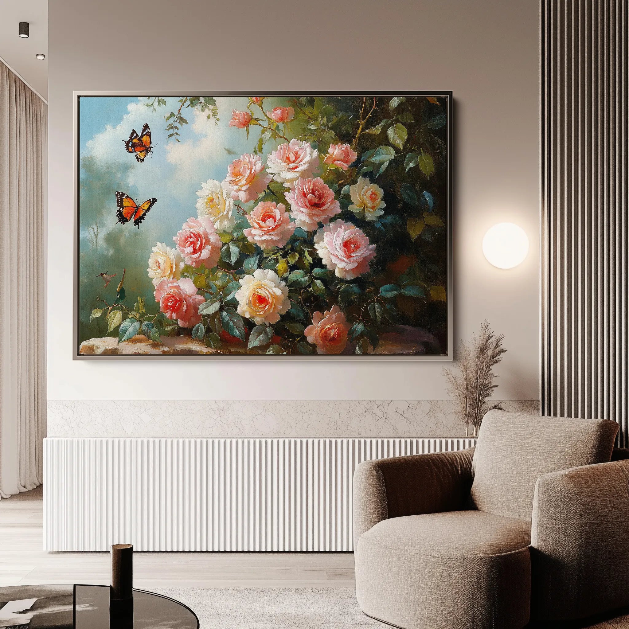 Floral 1072 Canvas Art 18" x 24" / 45 x 60 cm / Black