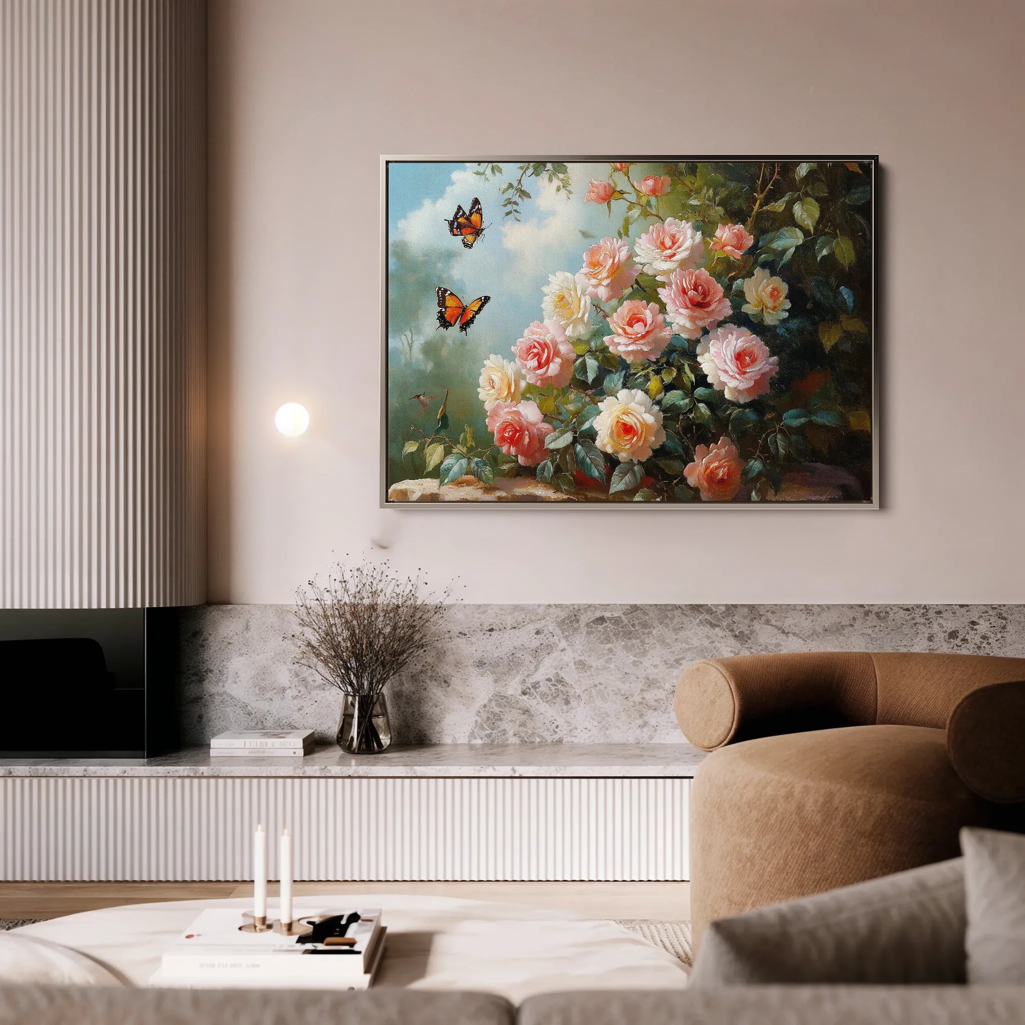 Floral 1072 Canvas Art 18" x 24" / 45 x 60 cm / Black