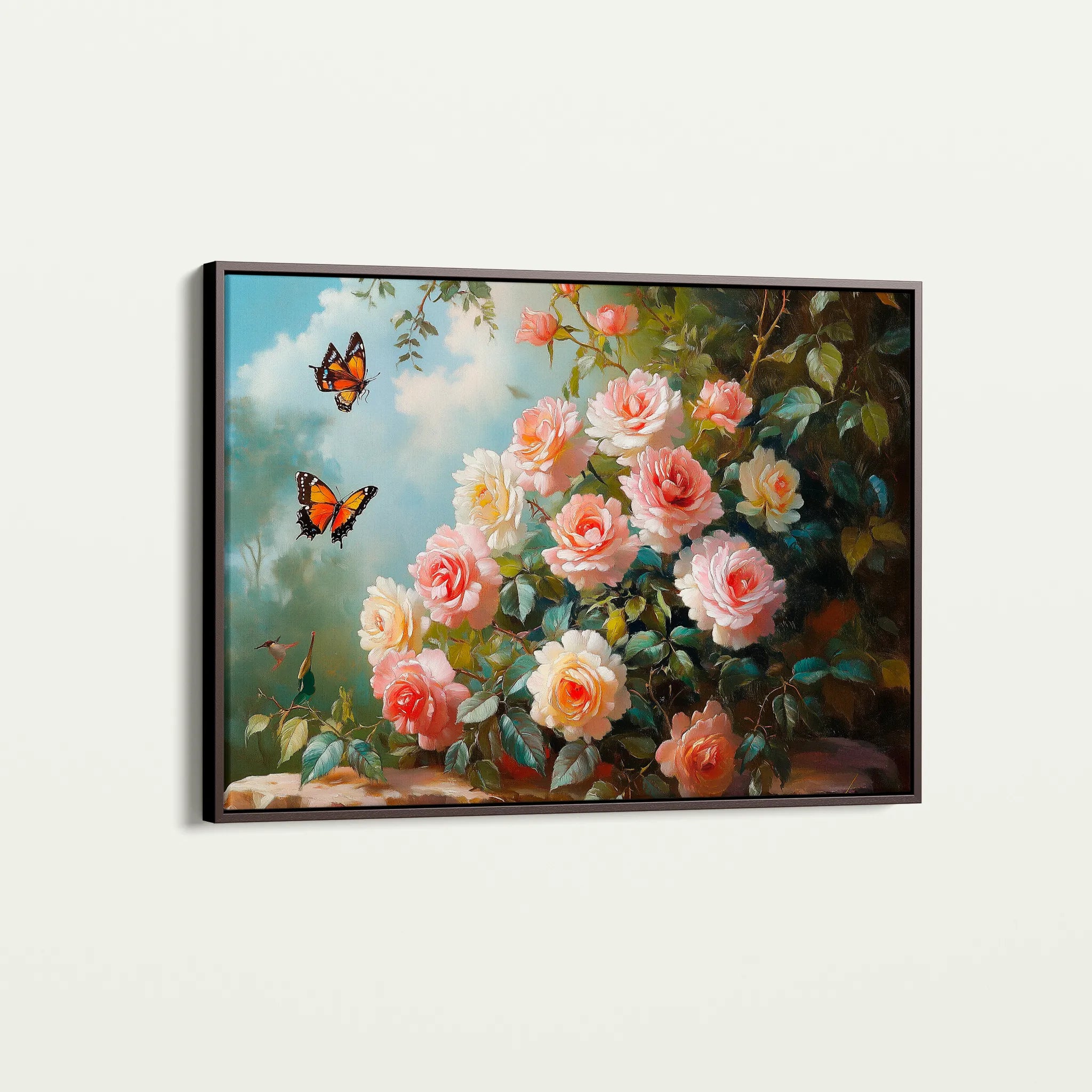 Floral 1072 Canvas Art 18" x 24" / 45 x 60 cm / Black