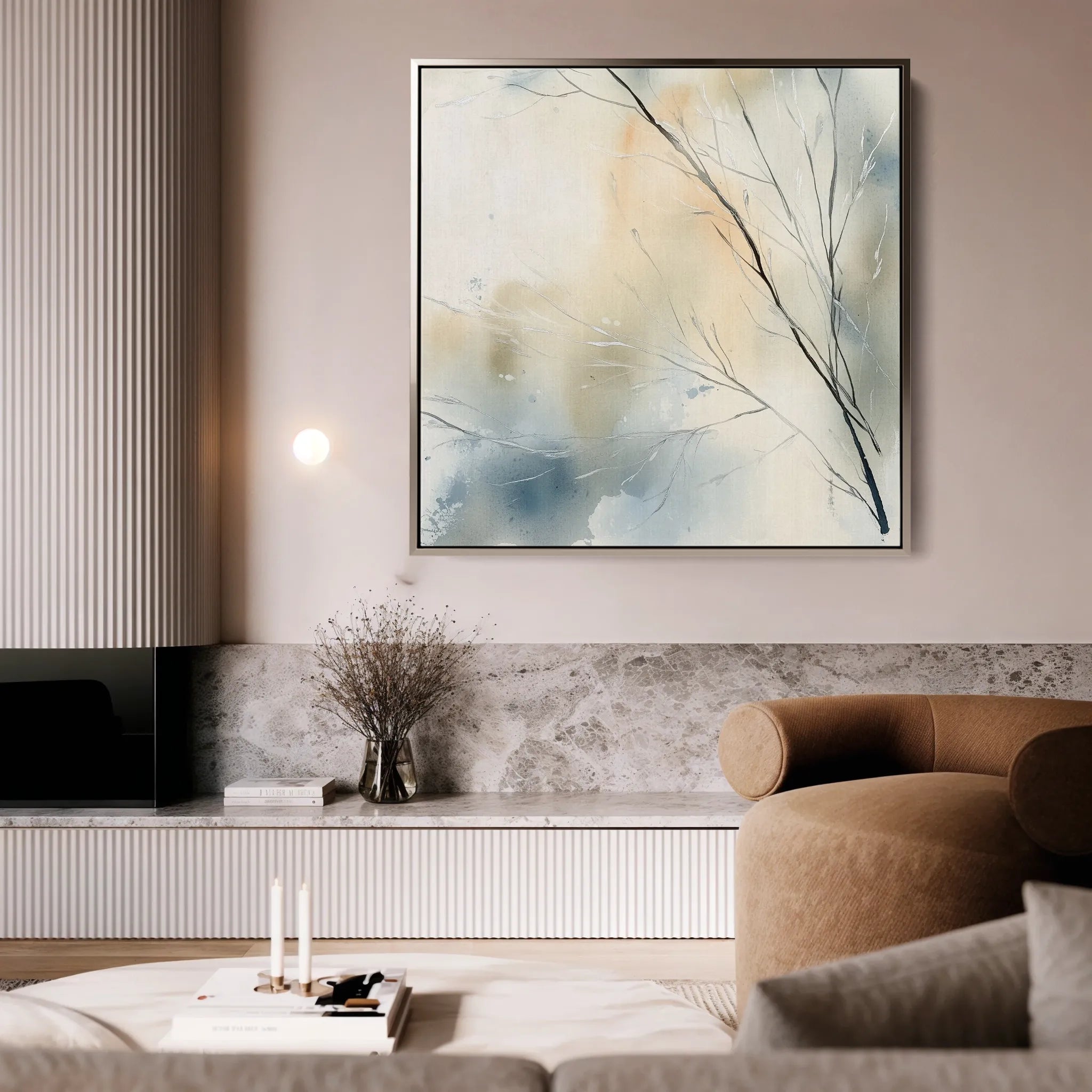 Abstract 1073 Canvas Art 16" x 16" / 40 x 40 cm / Black