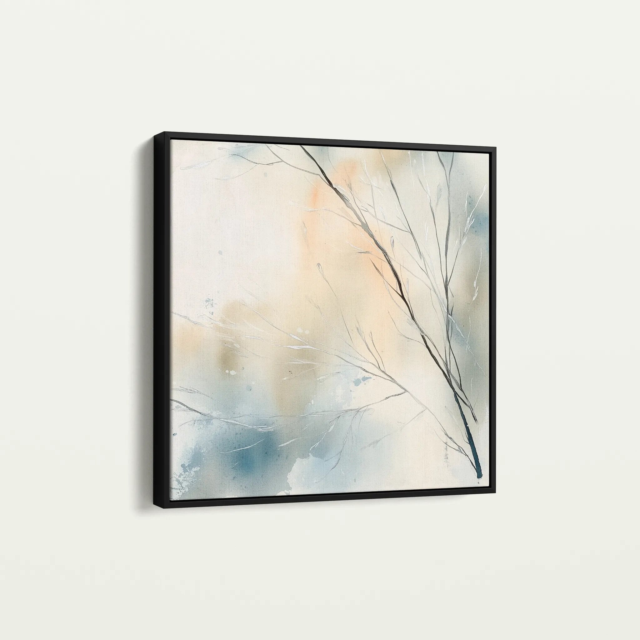 Abstract 1073 Canvas Art 16" x 16" / 40 x 40 cm / Black