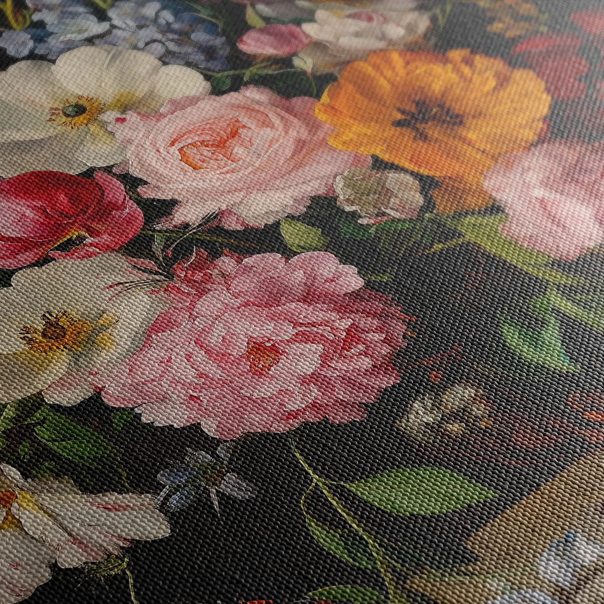 Floral 1073 Canvas Art 18" x 24" / 45 x 60 cm / Black