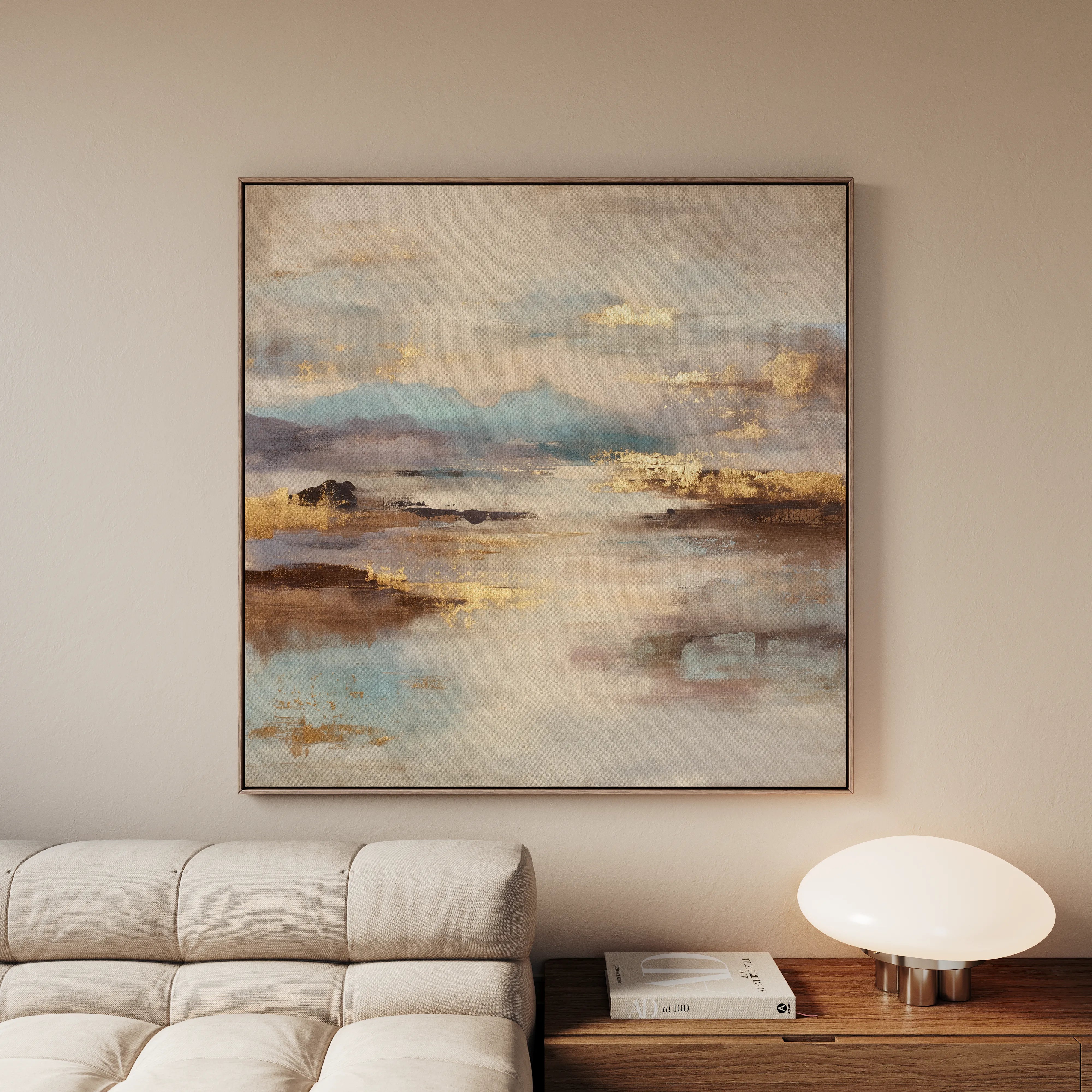 Abstract 1074 Canvas Art 16" x 16" / 40 x 40 cm / Black