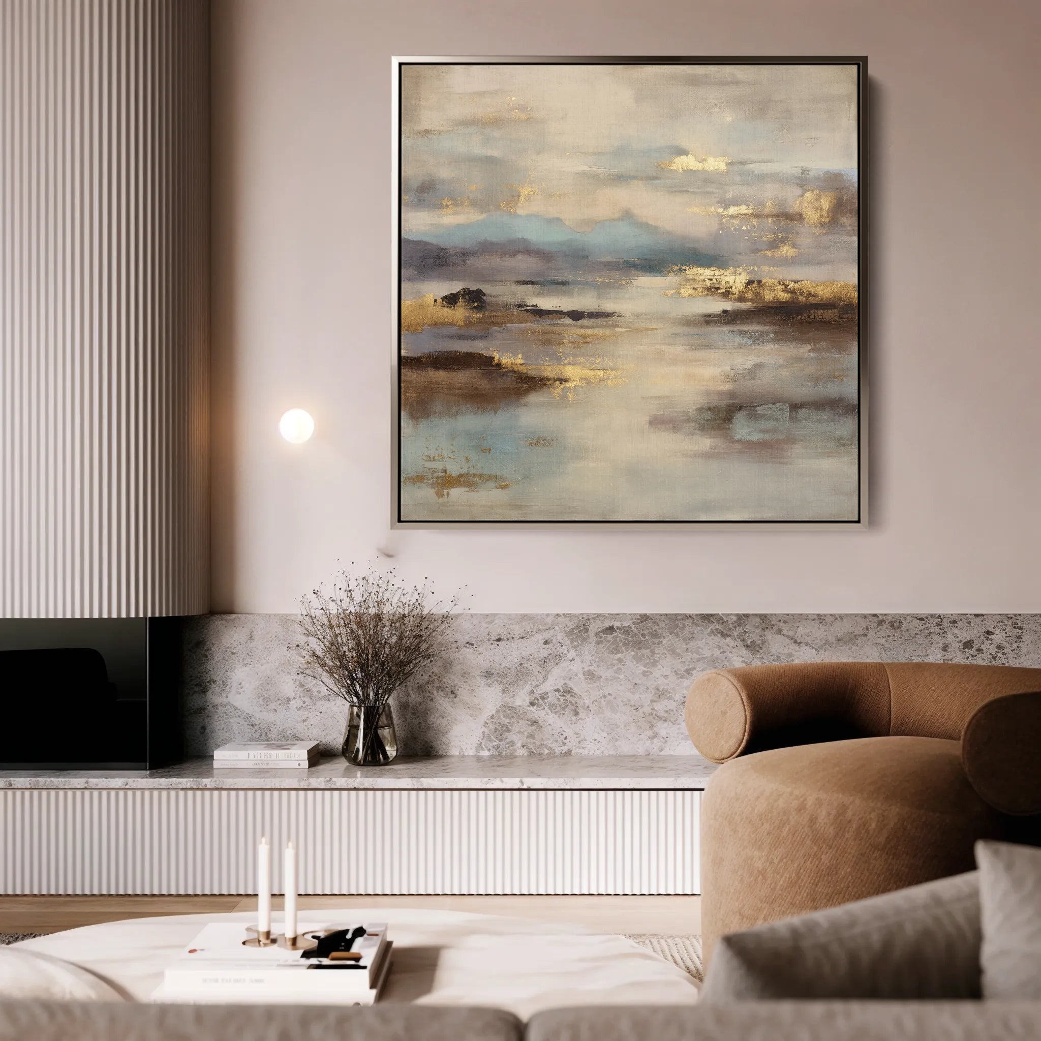 Abstract 1074 Canvas Art 16" x 16" / 40 x 40 cm / Black