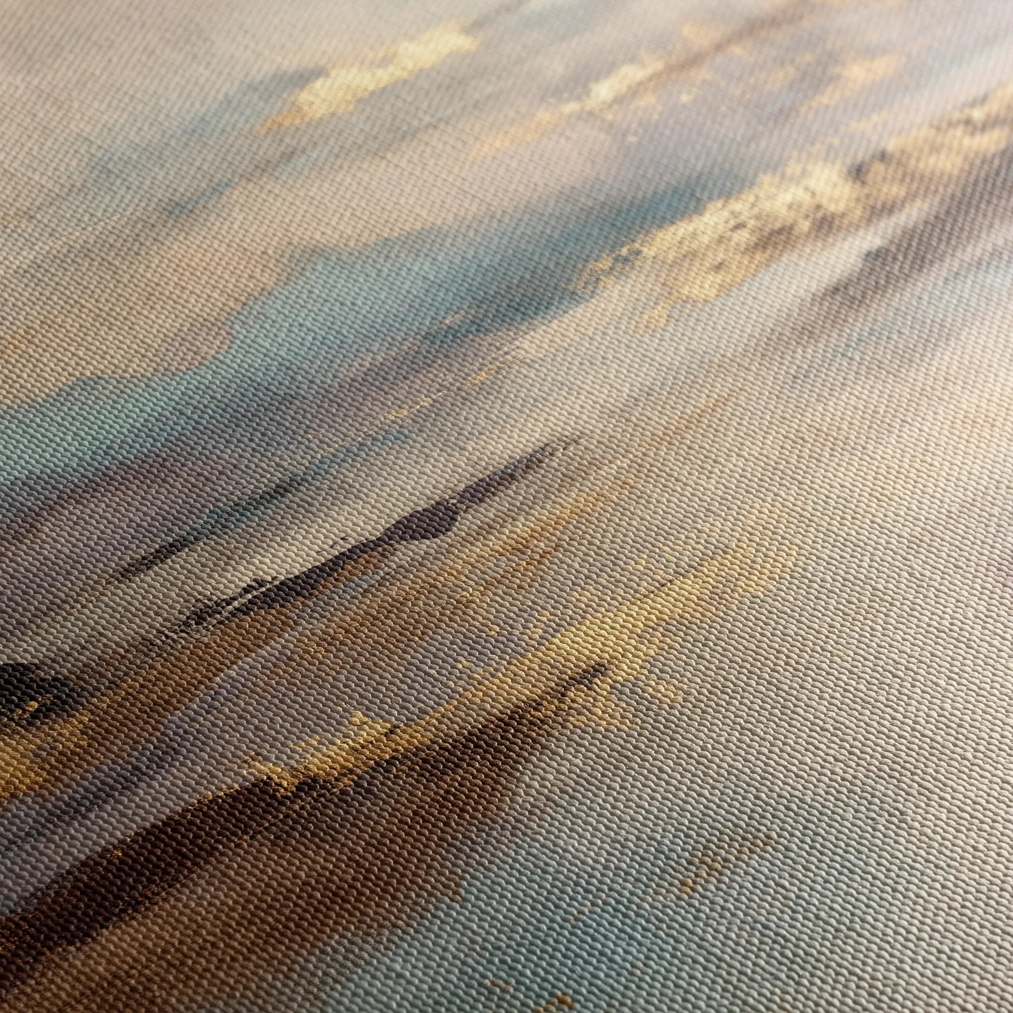 Abstract 1074 Canvas Art 16" x 16" / 40 x 40 cm / Black