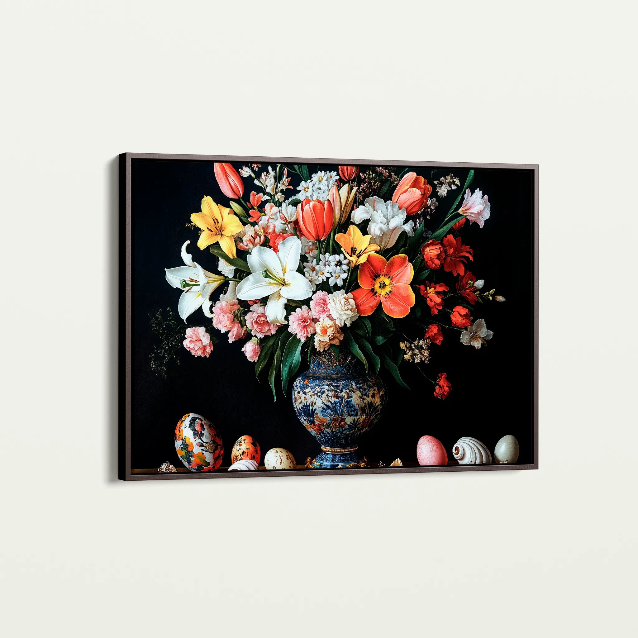 Floral 1074 Canvas Art 18" x 24" / 45 x 60 cm / Black