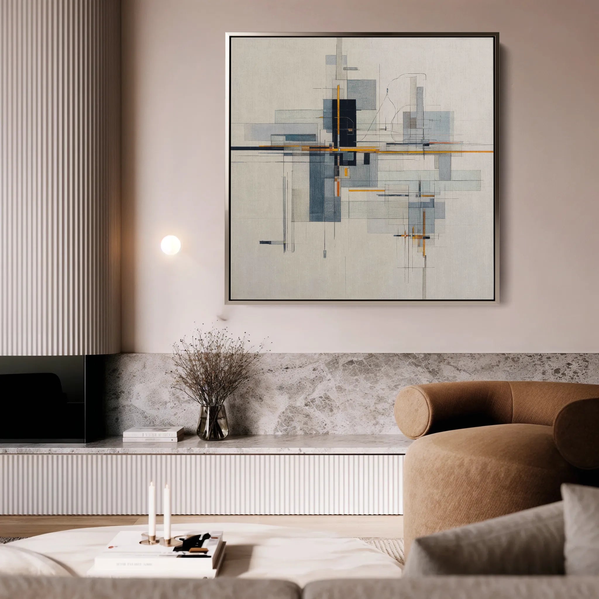 Abstract 1076 Canvas Art 16" x 16" / 40 x 40 cm / Black