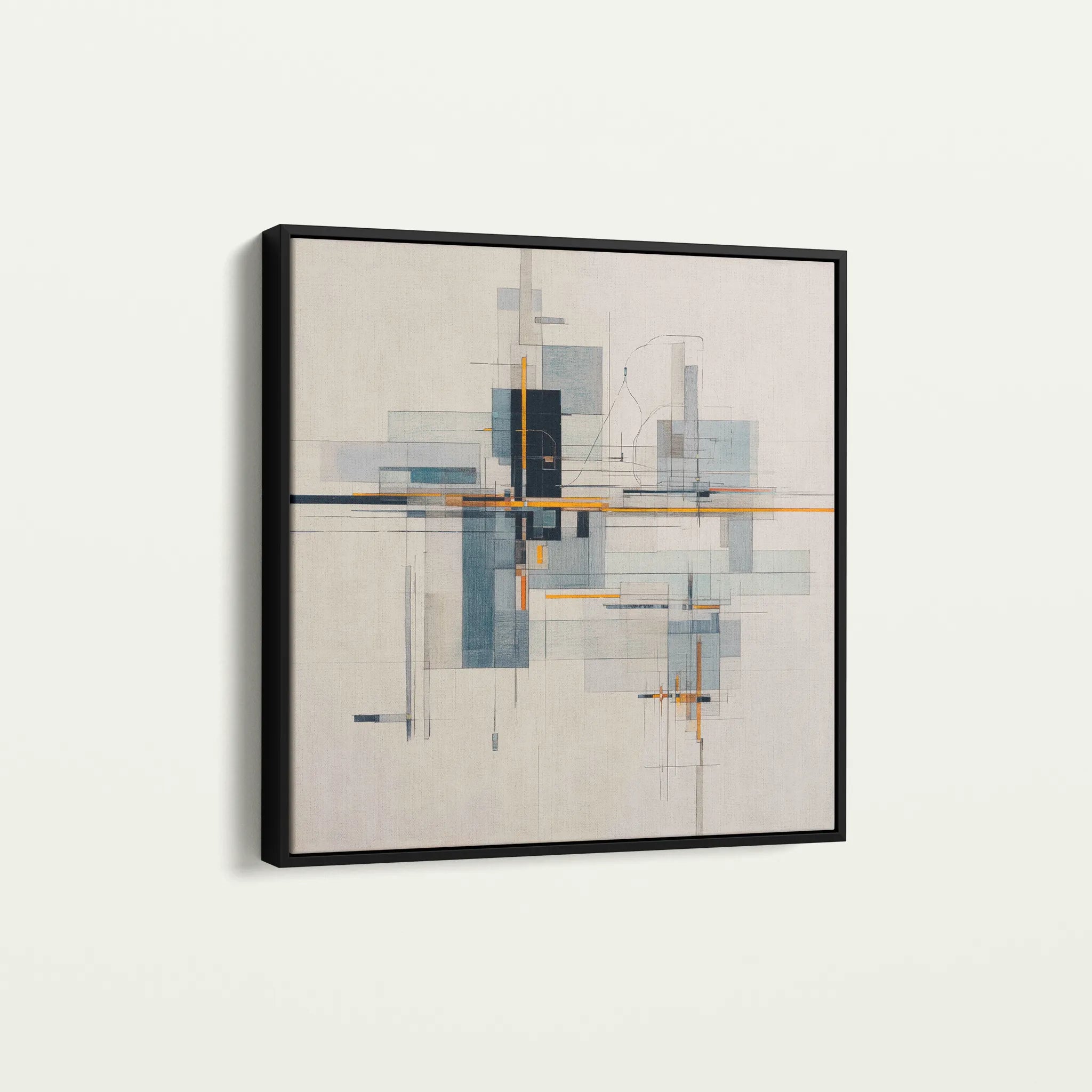 Abstract 1076 Canvas Art 16" x 16" / 40 x 40 cm / Black
