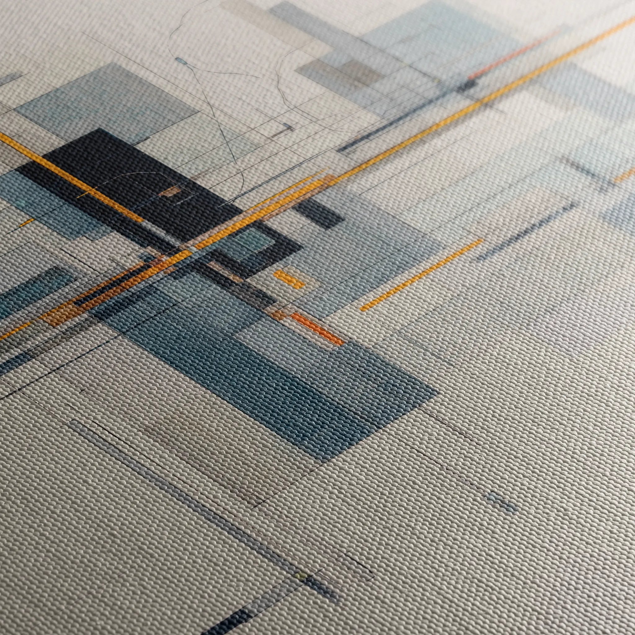 Abstract 1076 Canvas Art 16" x 16" / 40 x 40 cm / Black