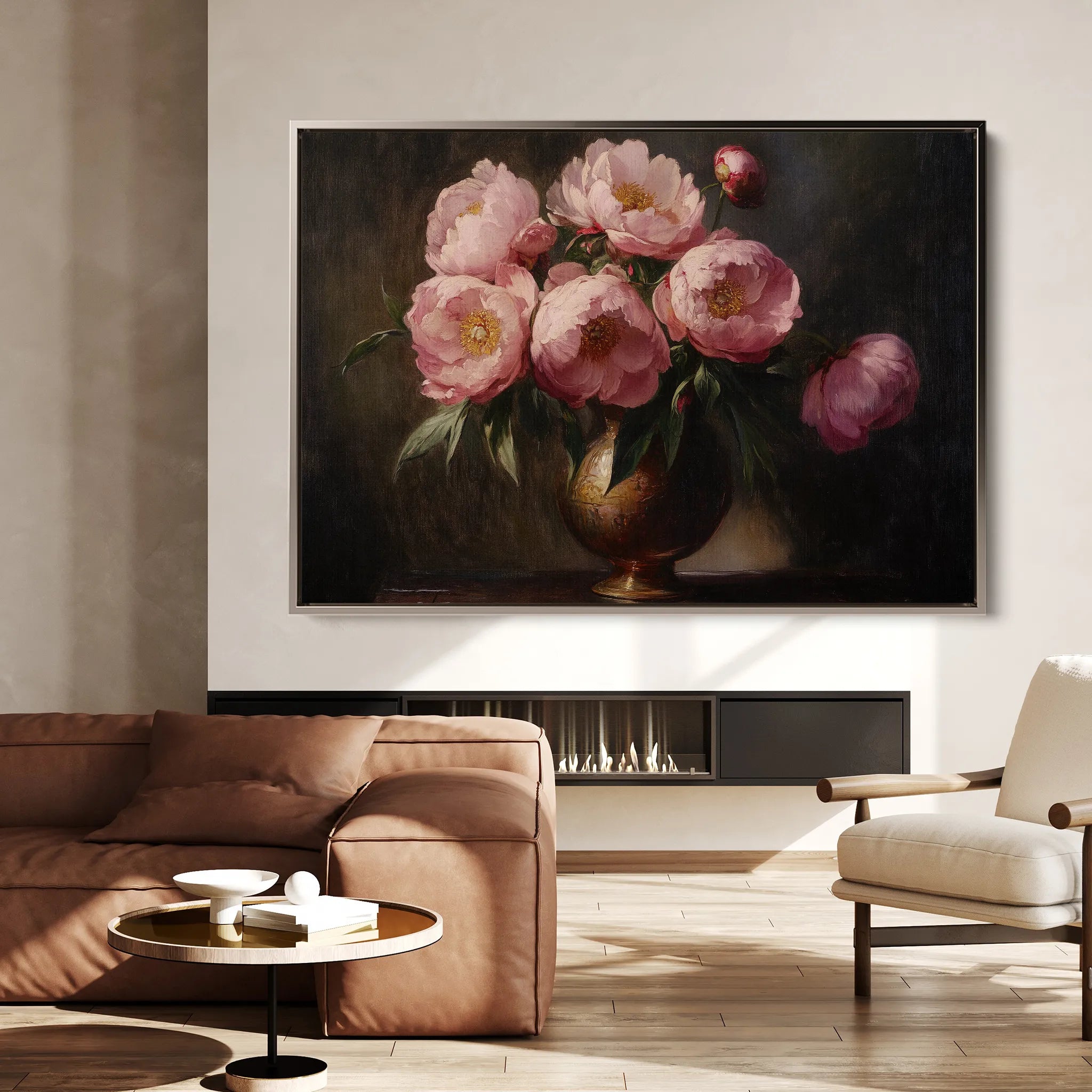 Floral 1076 Canvas Art 18" x 24" / 45 x 60 cm / Black