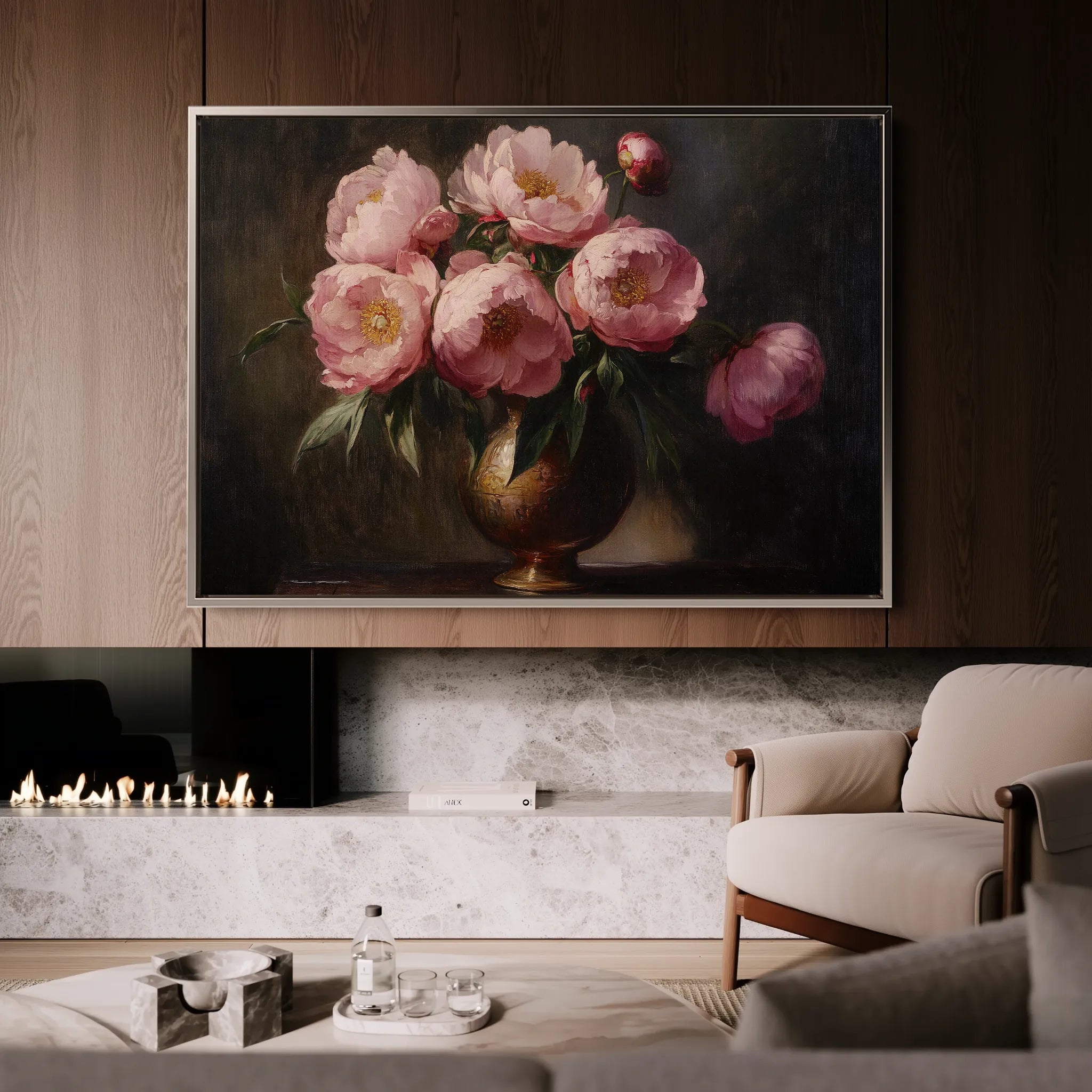 Floral 1076 Canvas Art 18" x 24" / 45 x 60 cm / Black