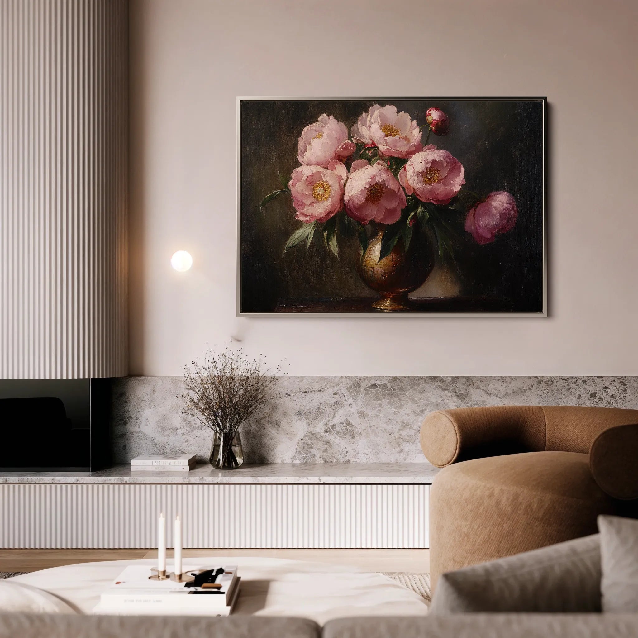 Floral 1076 Canvas Art 18" x 24" / 45 x 60 cm / Black
