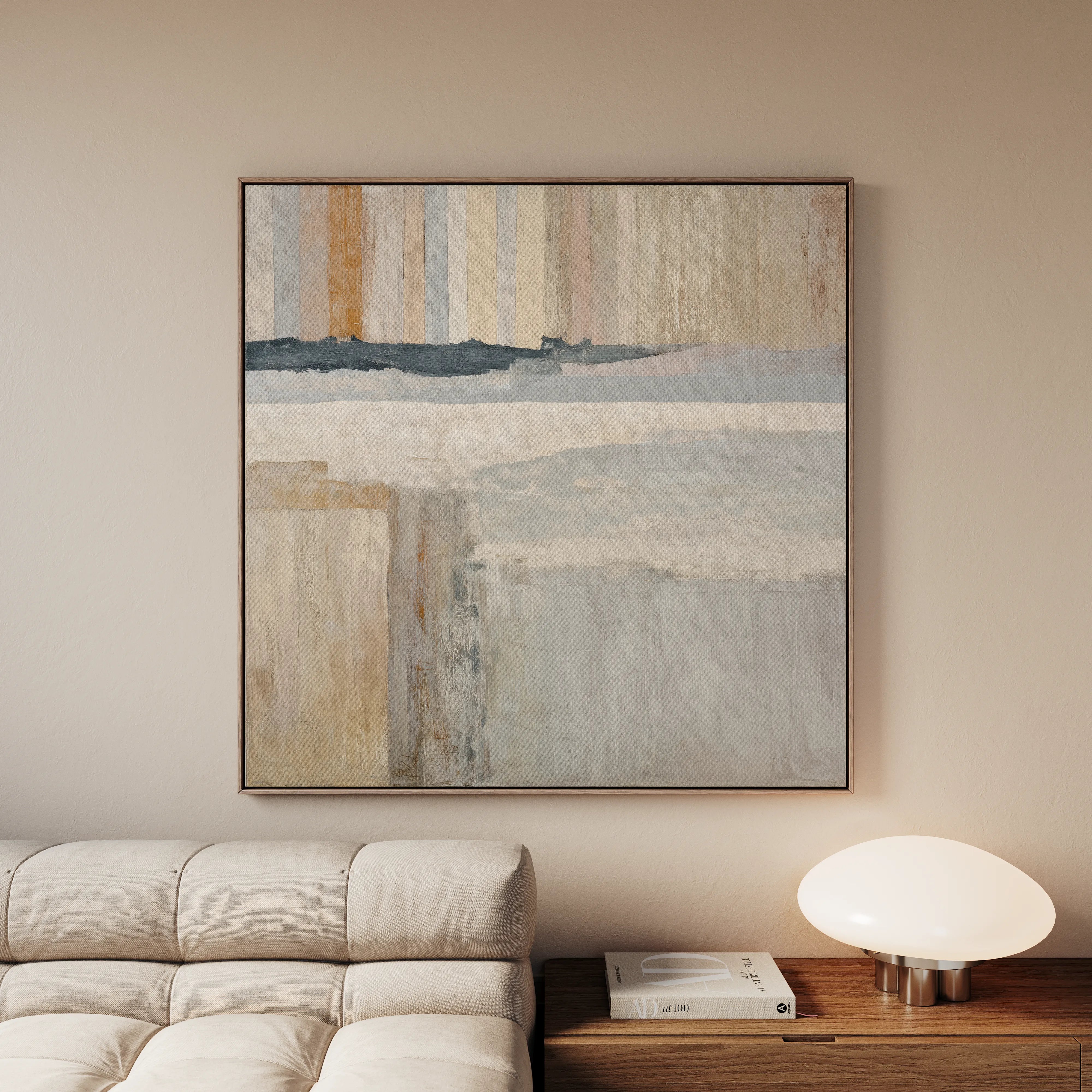 Abstract 1077 Canvas Art 16" x 16" / 40 x 40 cm / Black