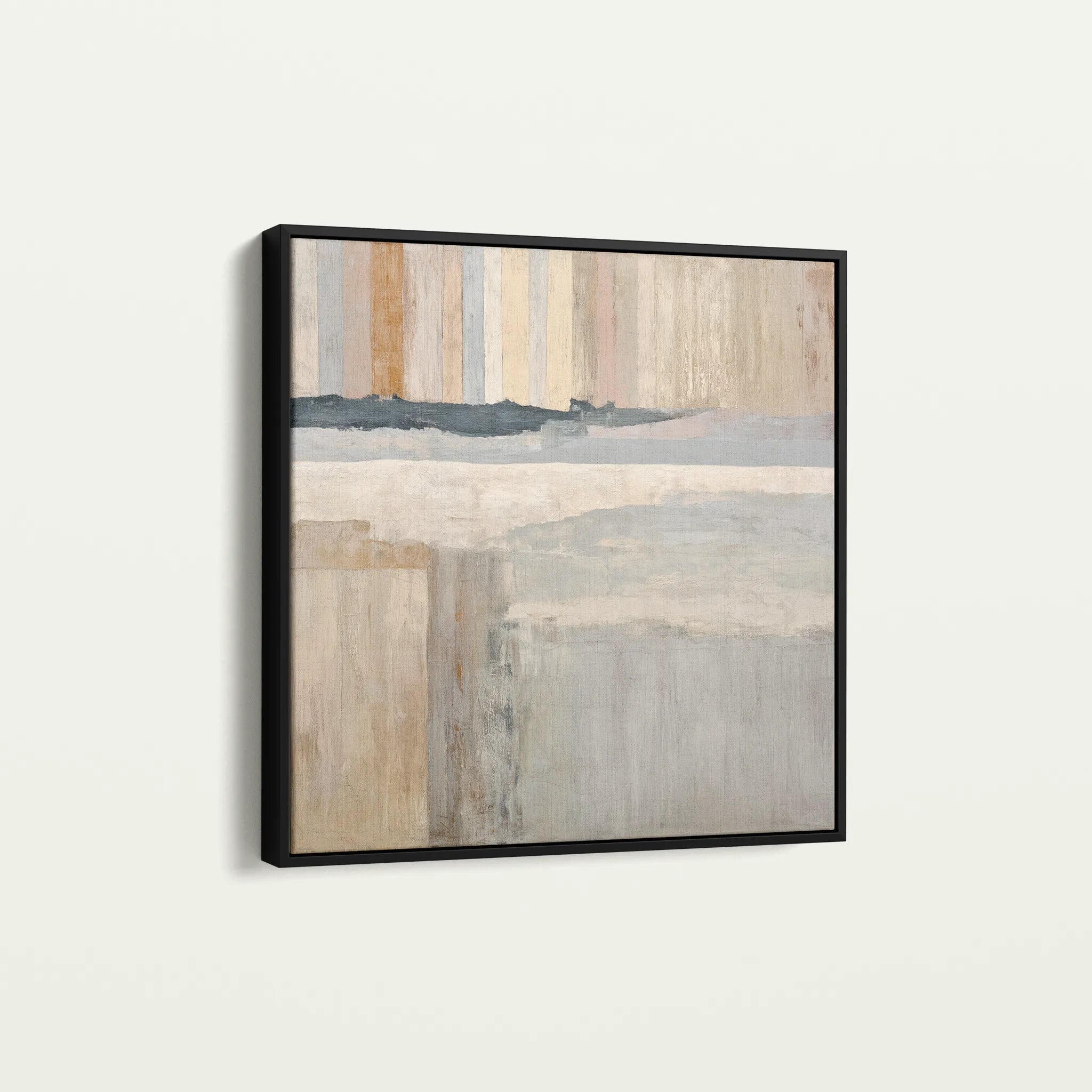 Abstract 1077 Canvas Art 16" x 16" / 40 x 40 cm / Black