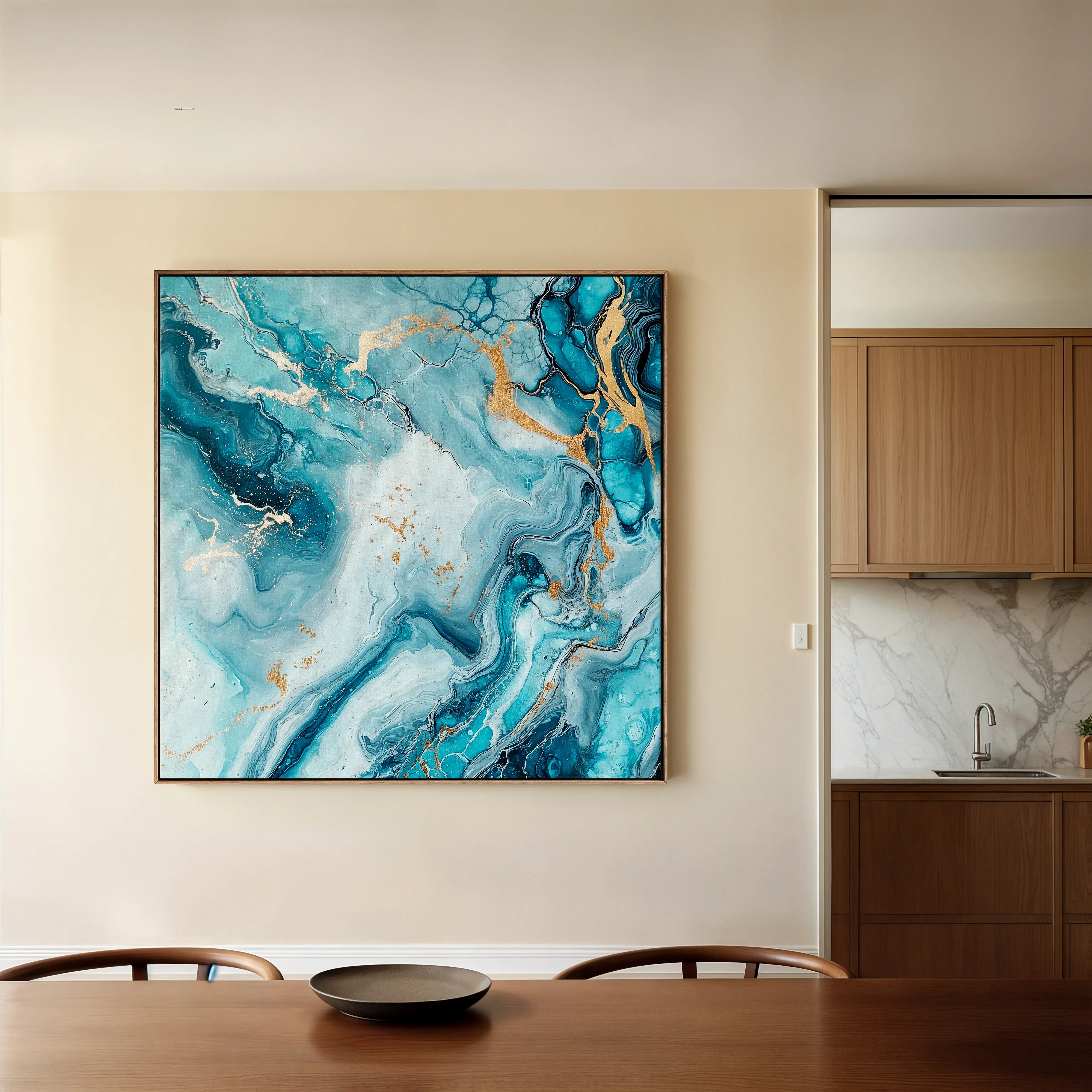 Abstract 1078 Canvas Art 16" x 16" / 40 x 40 cm / Black