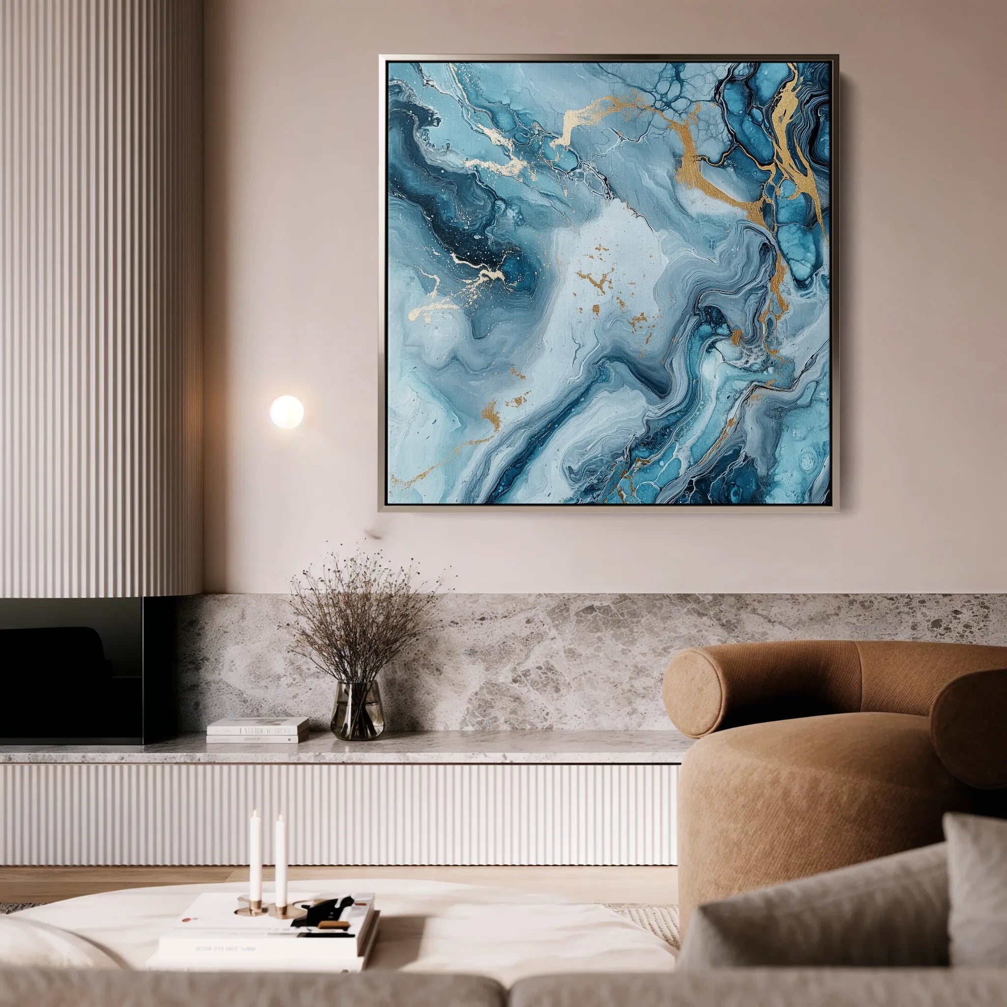 Abstract 1078 Canvas Art 16" x 16" / 40 x 40 cm / Black