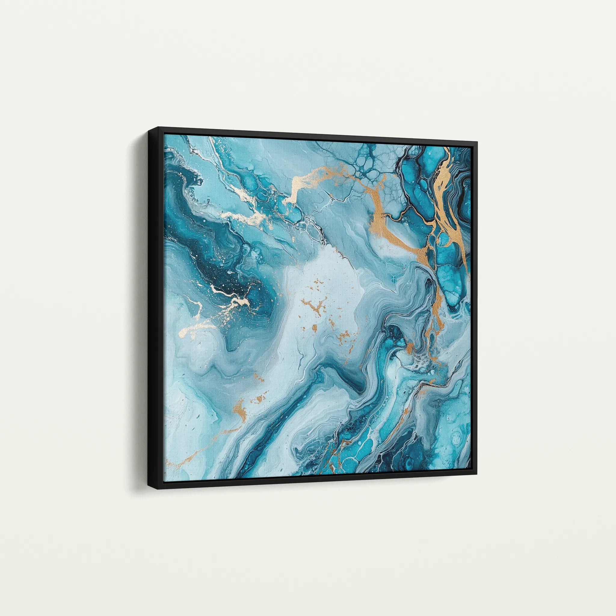 Abstract 1078 Canvas Art 16" x 16" / 40 x 40 cm / Black