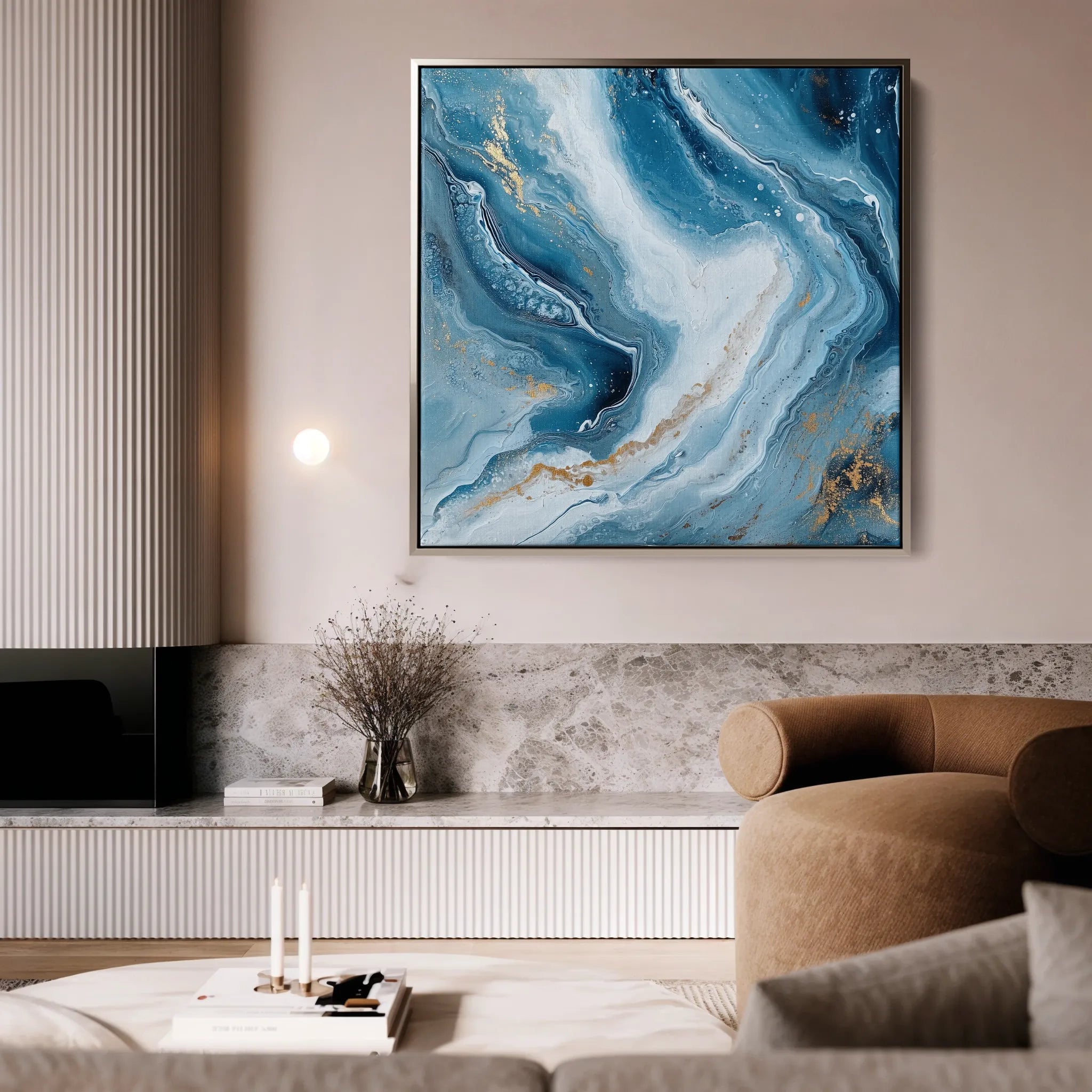 Abstract 1079 Canvas Art 16" x 16" / 40 x 40 cm / Black