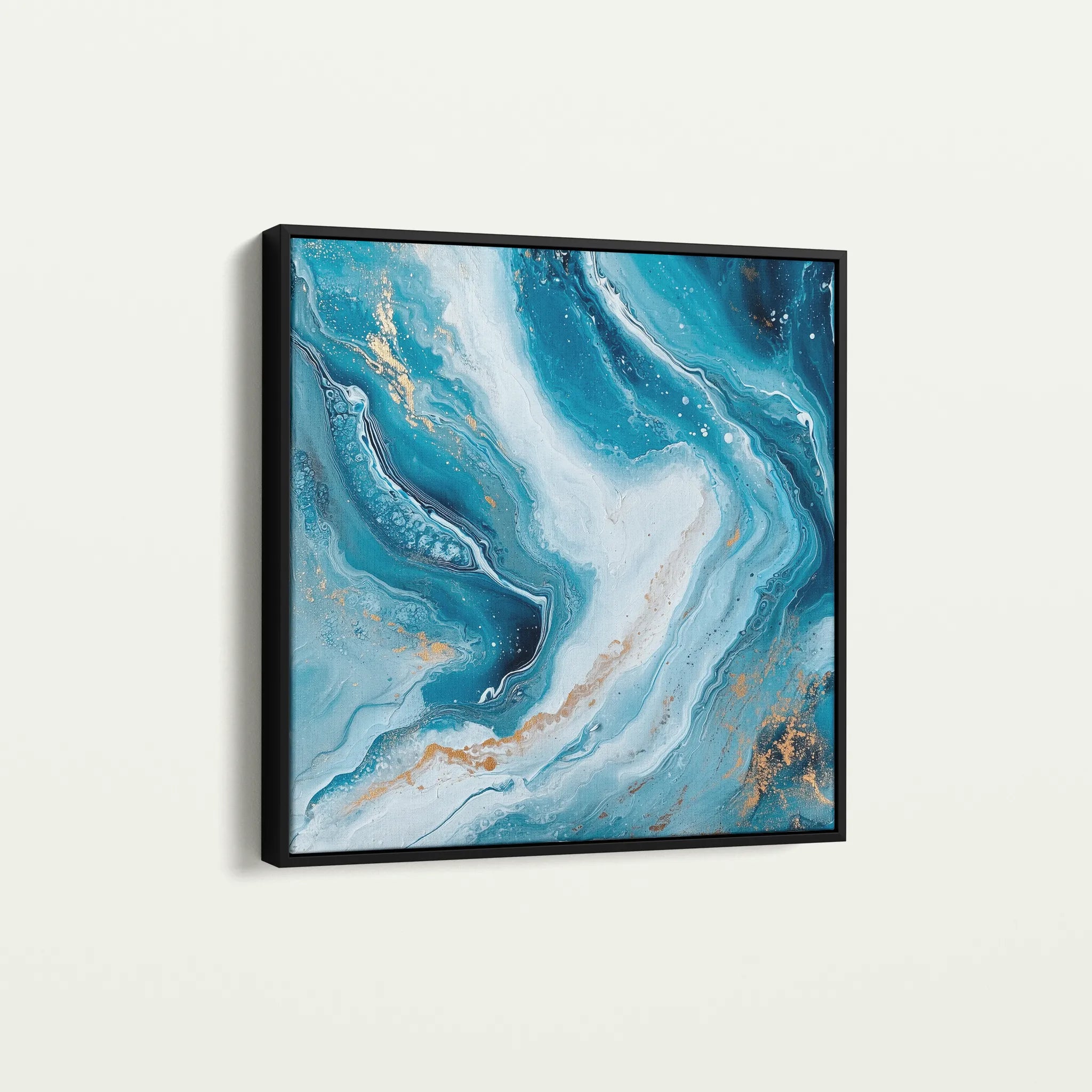 Abstract 1079 Canvas Art 16" x 16" / 40 x 40 cm / Black