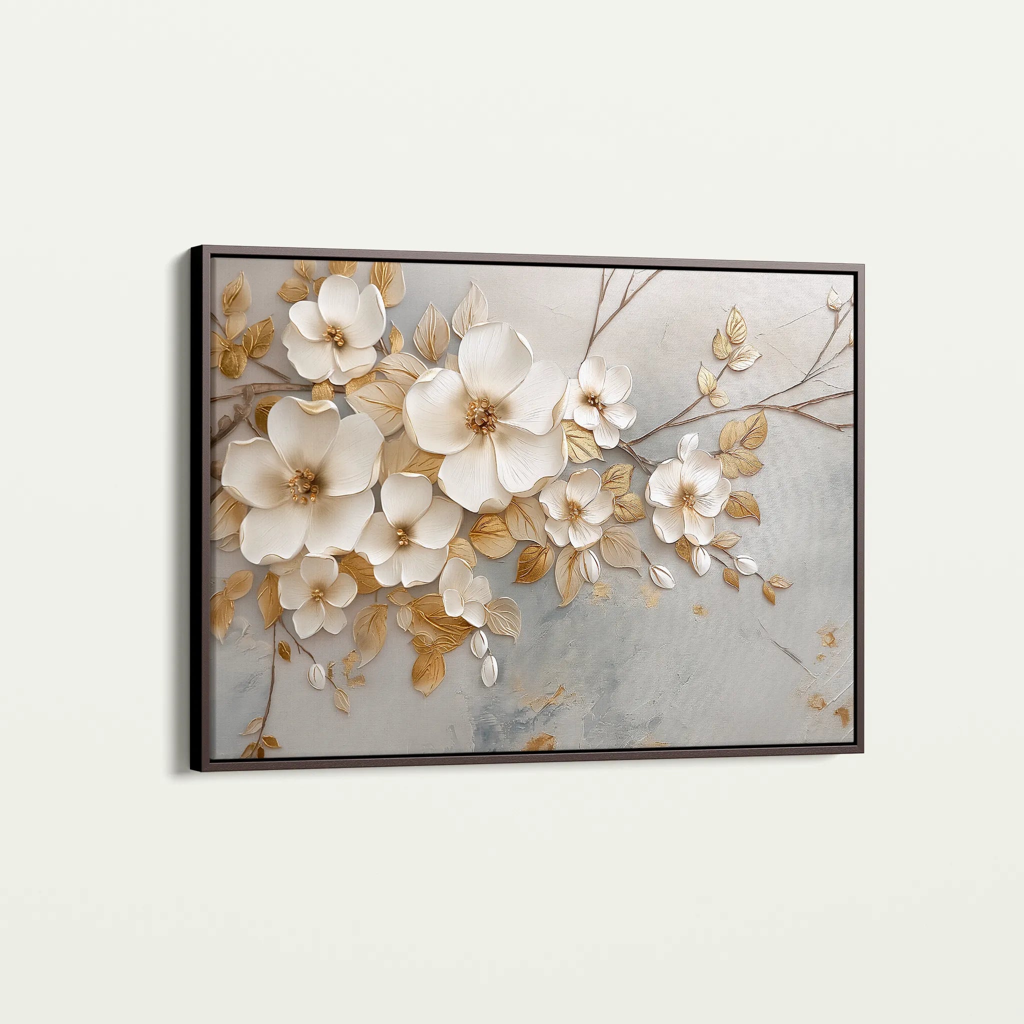 Floral 108 Canvas Art 18" x 24" / 45 x 60 cm / Black