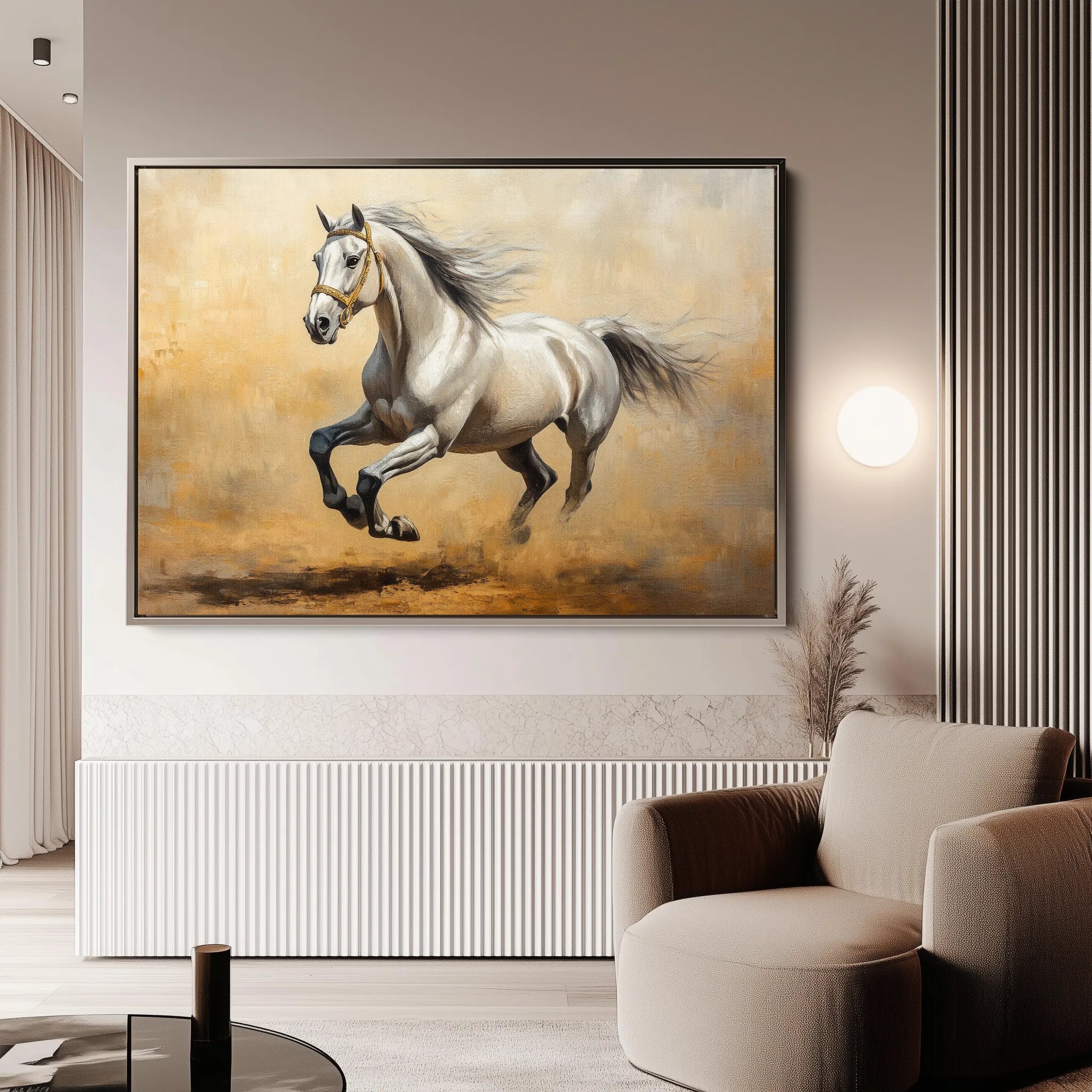 Horses 108 Canvas Art 18" x 24" / 45 x 60 cm / Black