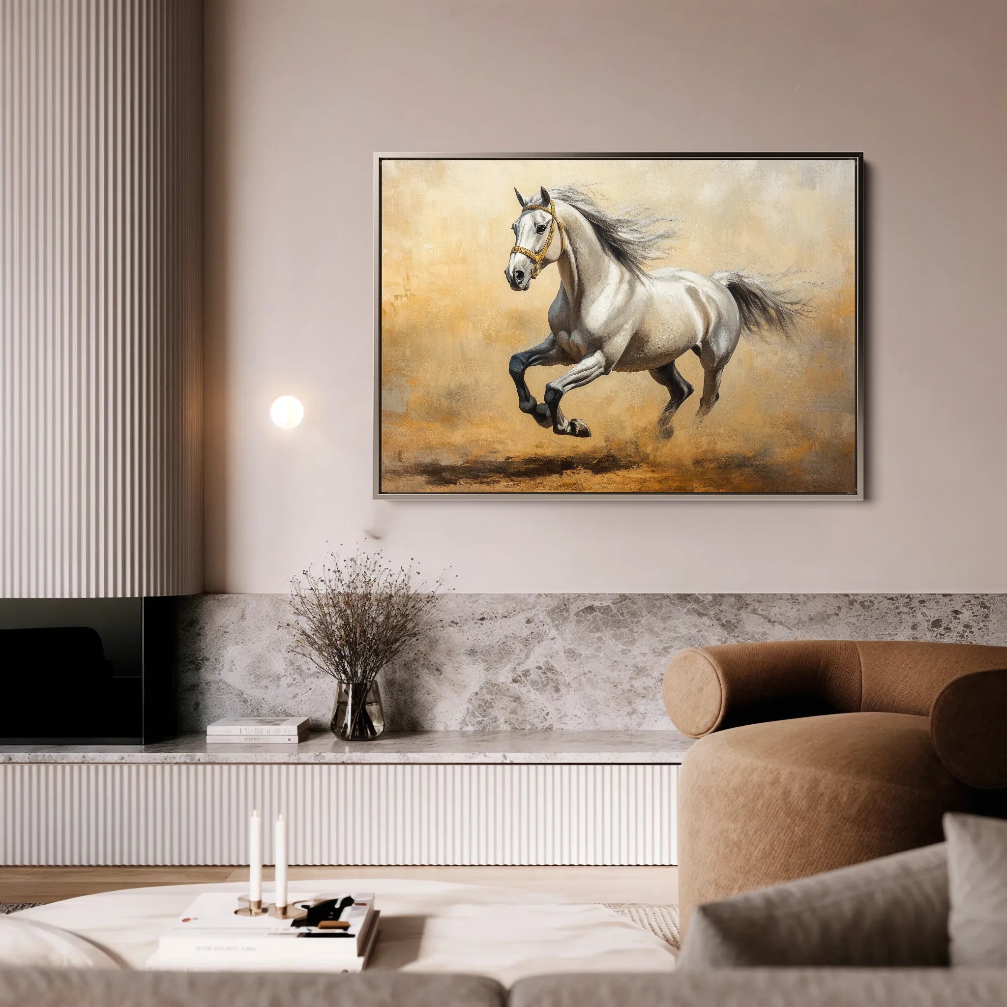 Horses 108 Canvas Art 18" x 24" / 45 x 60 cm / Black