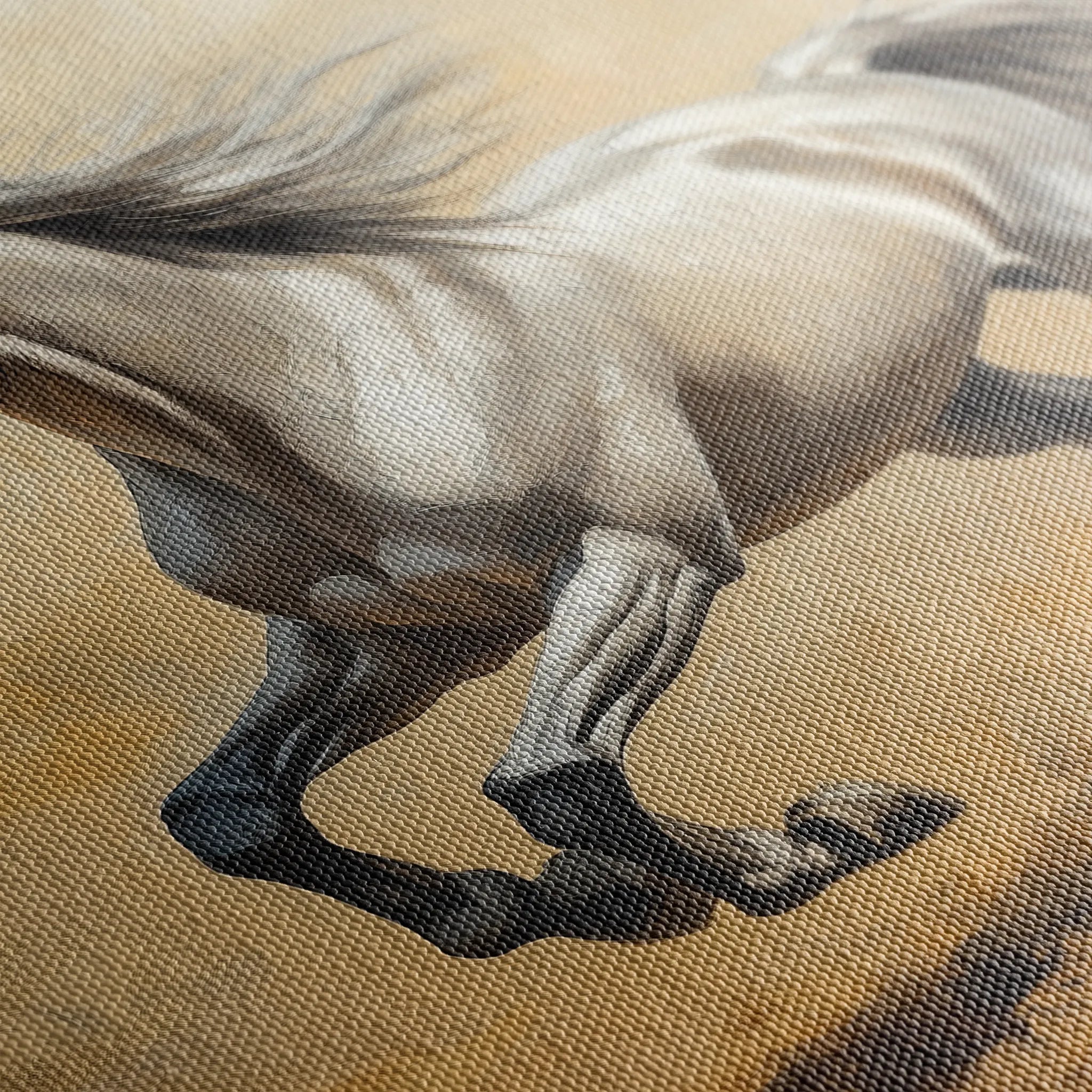 Horses 108 Canvas Art 18" x 24" / 45 x 60 cm / Black