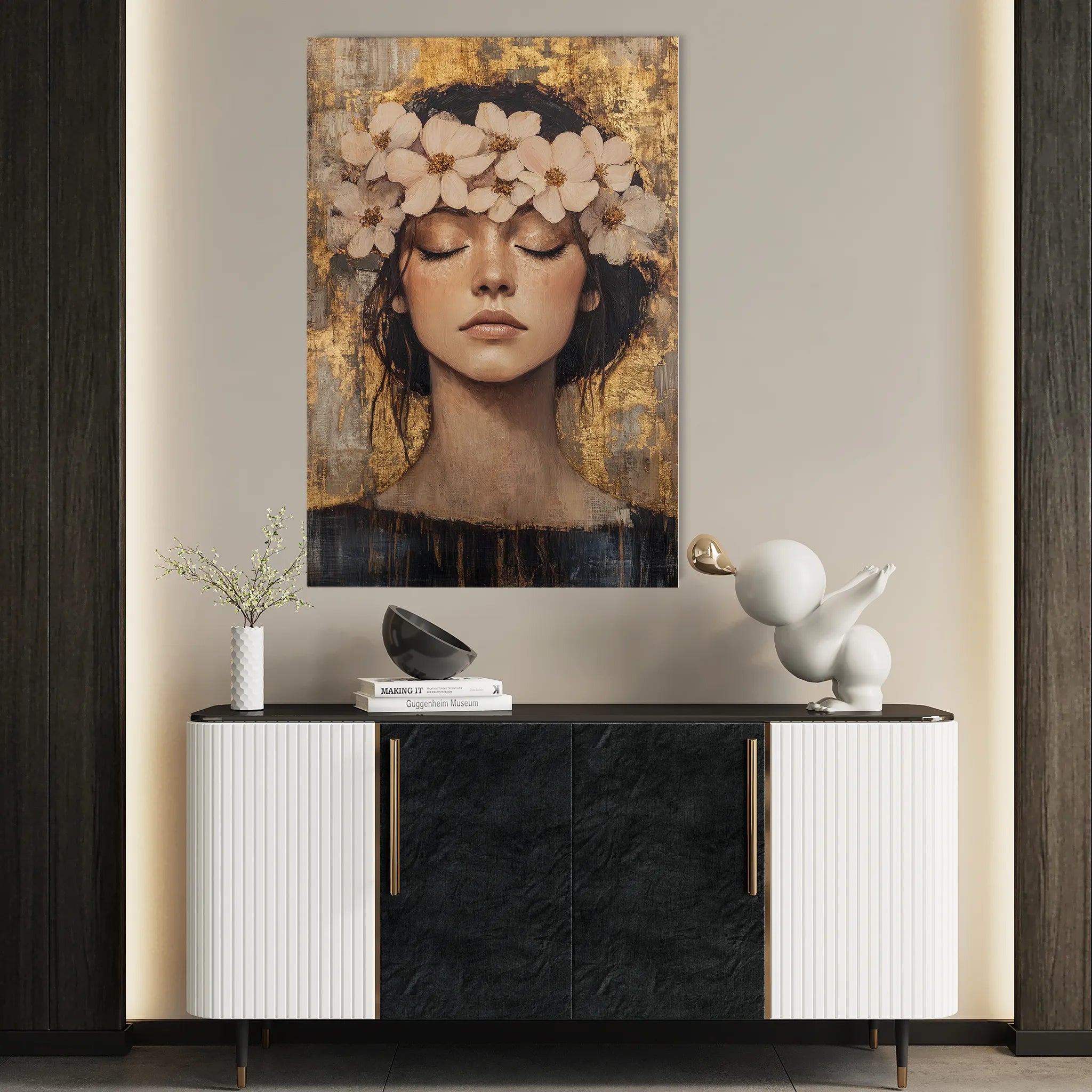 Portrait 108 Canvas Art 18" x 24" / 45 x 60 cm / Black
