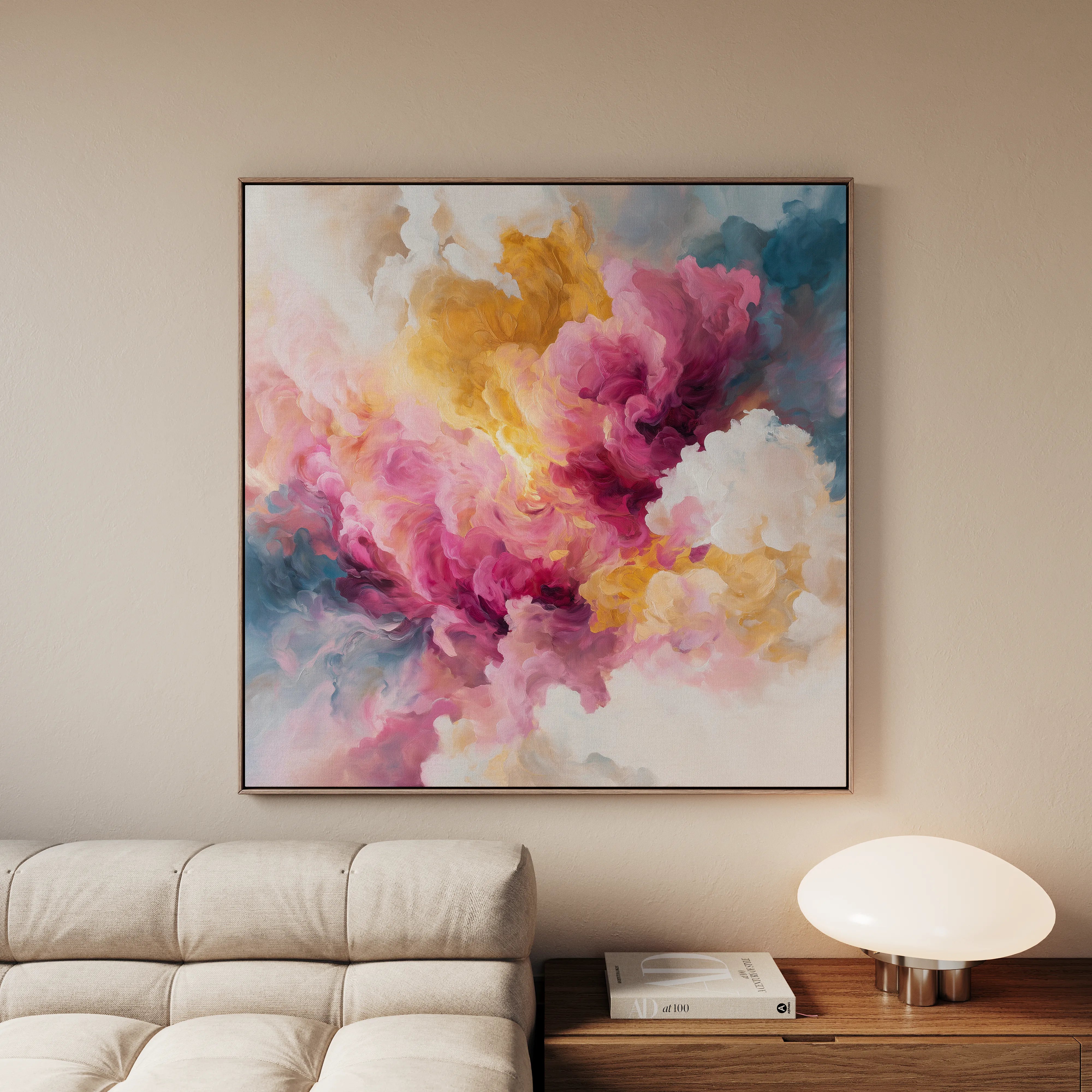 Abstract 1080 Canvas Art 16" x 16" / 40 x 40 cm / Black