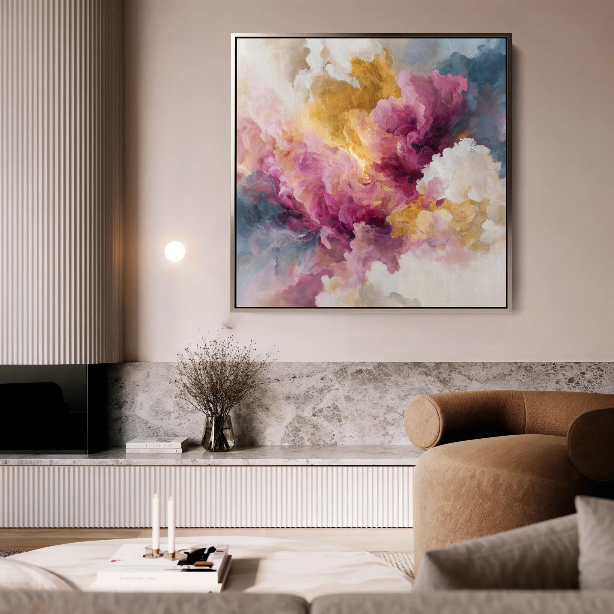 Abstract 1080 Canvas Art 16" x 16" / 40 x 40 cm / Black