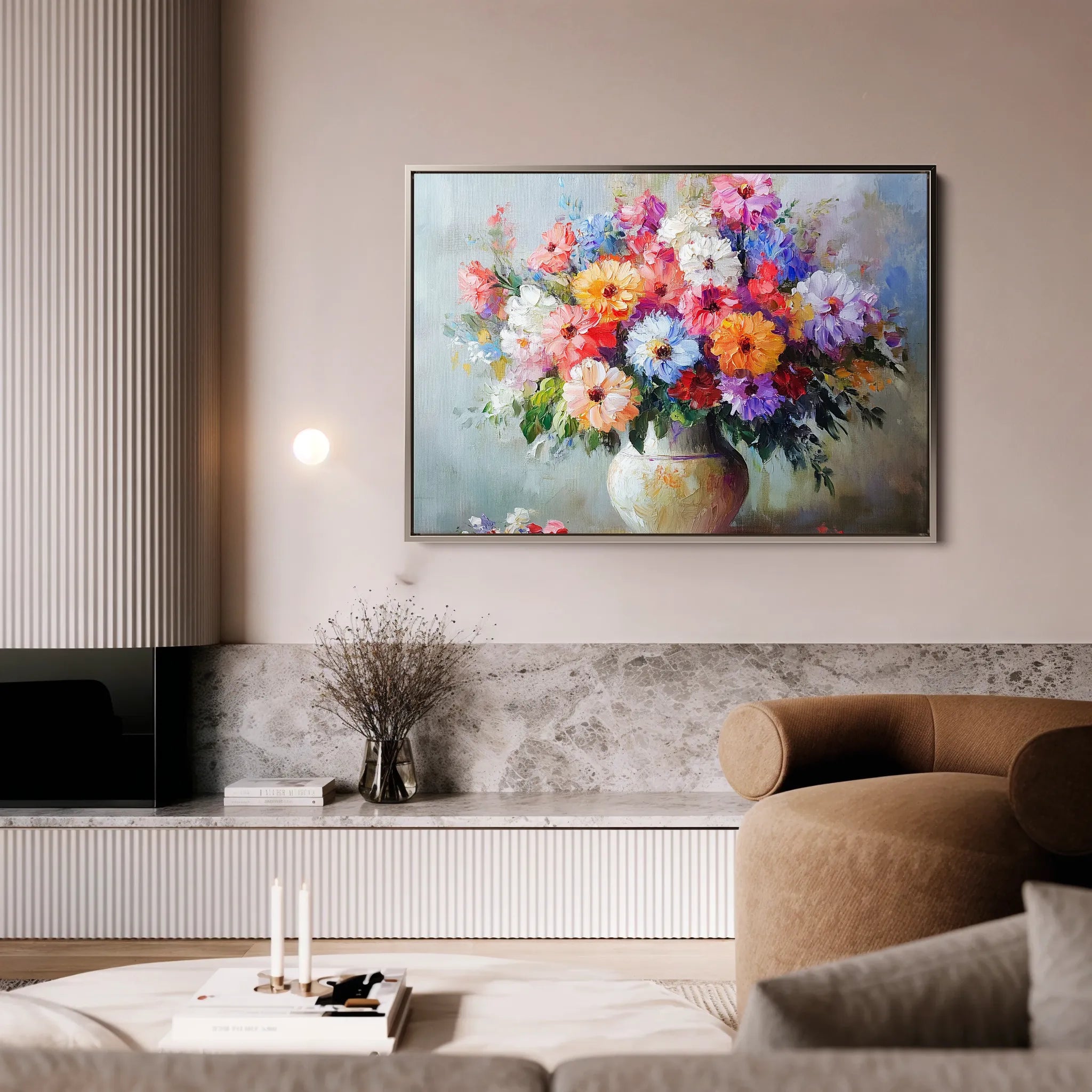 Floral 1080 Canvas Art 18" x 24" / 45 x 60 cm / Black