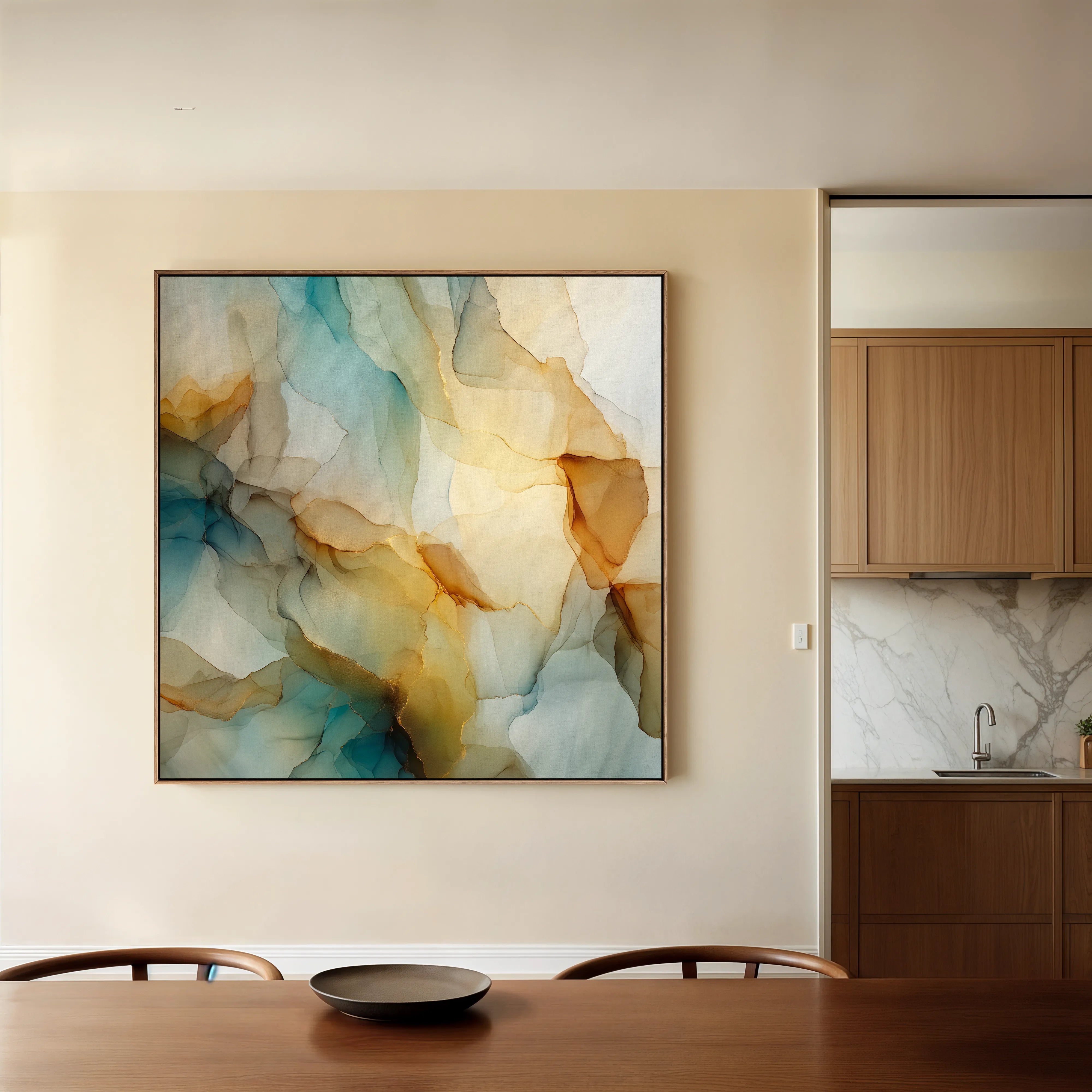 Abstract 1081 Canvas Art 16" x 16" / 40 x 40 cm / Black