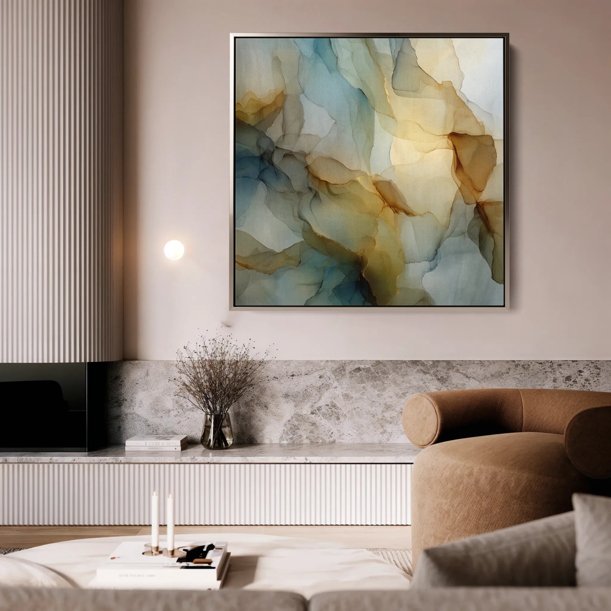 Abstract 1081 Canvas Art 16" x 16" / 40 x 40 cm / Black