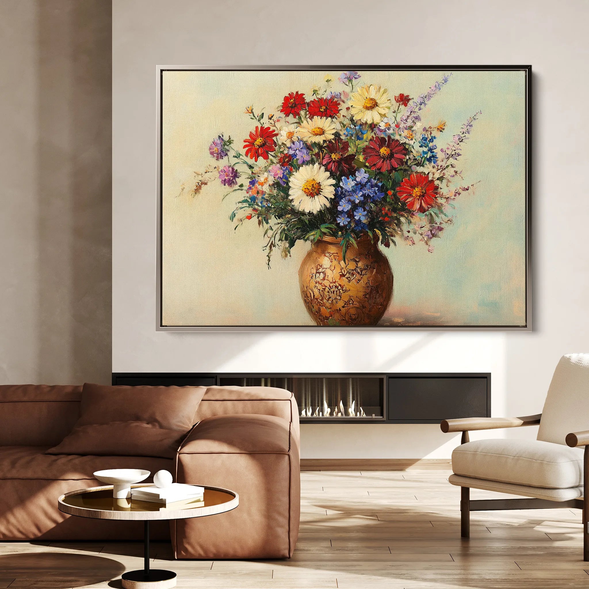 Floral 1081 Canvas Art 18" x 24" / 45 x 60 cm / Black