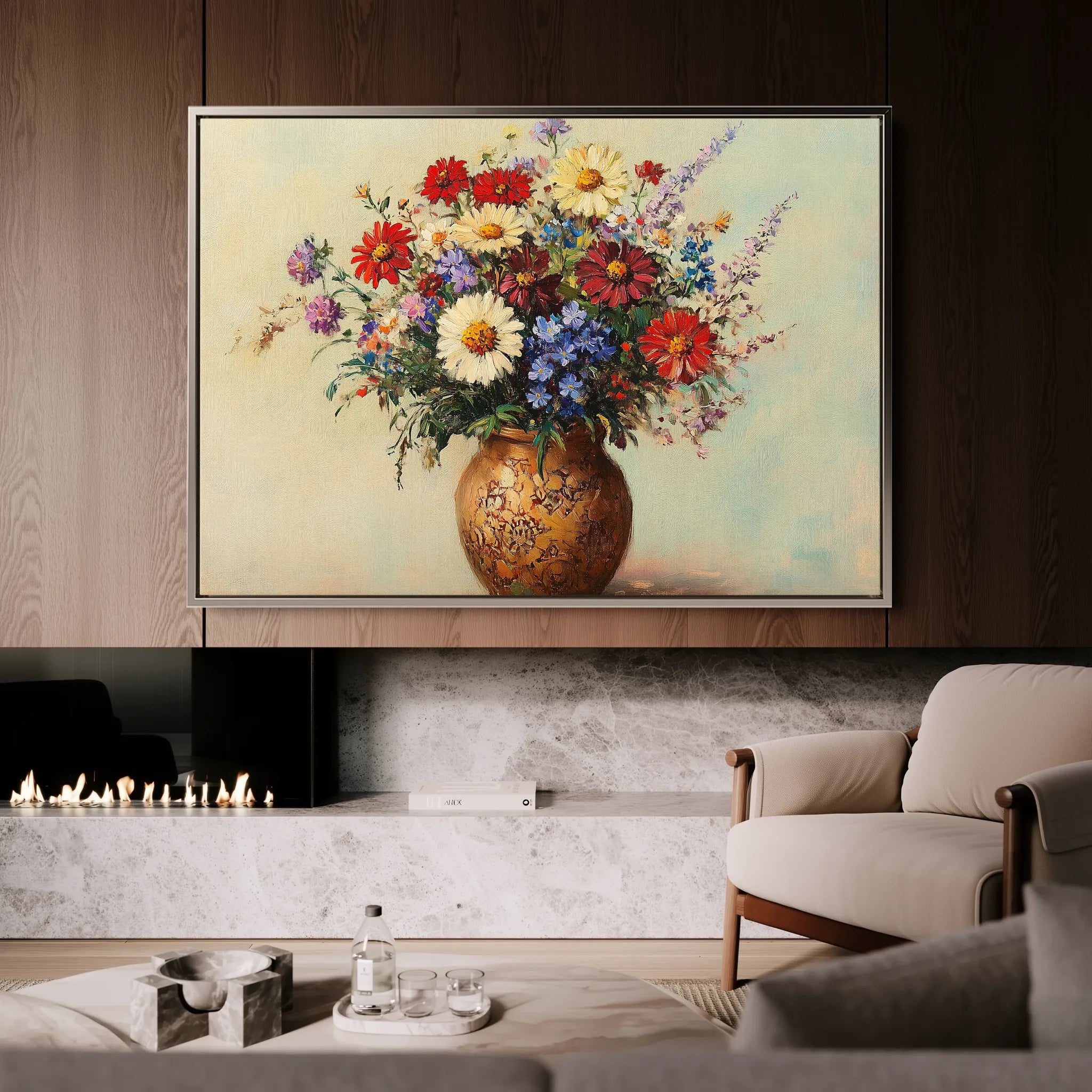 Floral 1081 Canvas Art 18" x 24" / 45 x 60 cm / Black