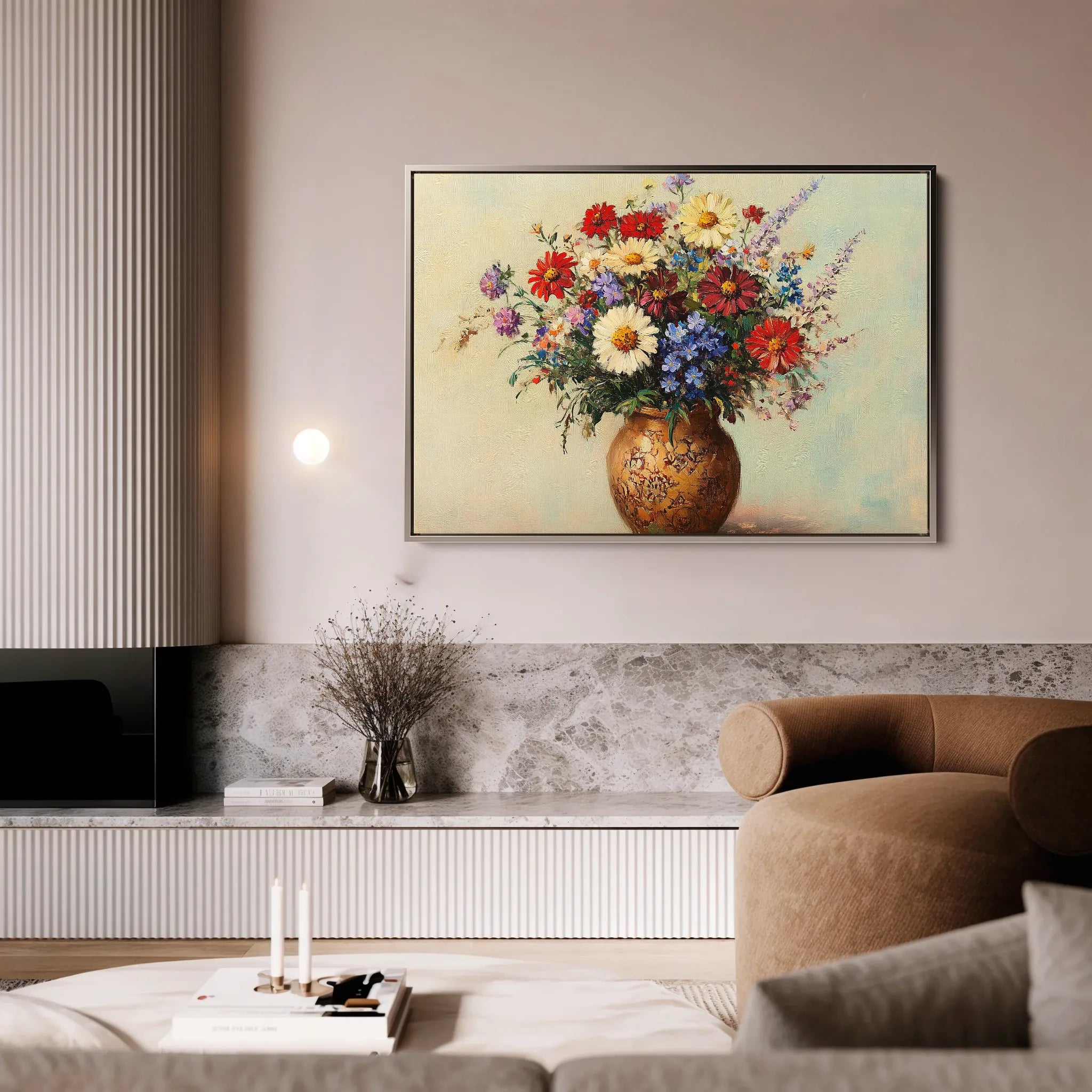 Floral 1081 Canvas Art 18" x 24" / 45 x 60 cm / Black