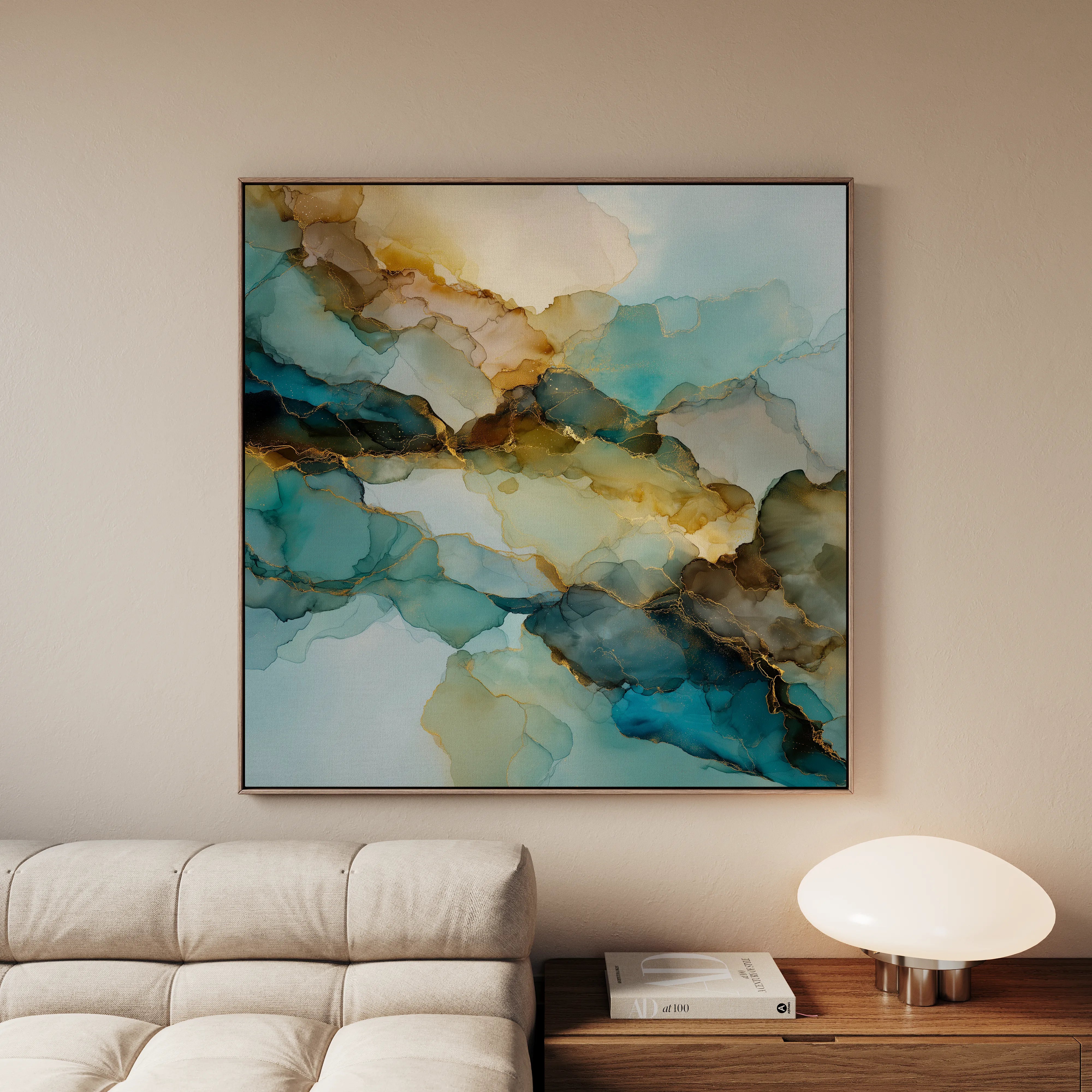 Abstract 1083 Canvas Art 16" x 16" / 40 x 40 cm / Black