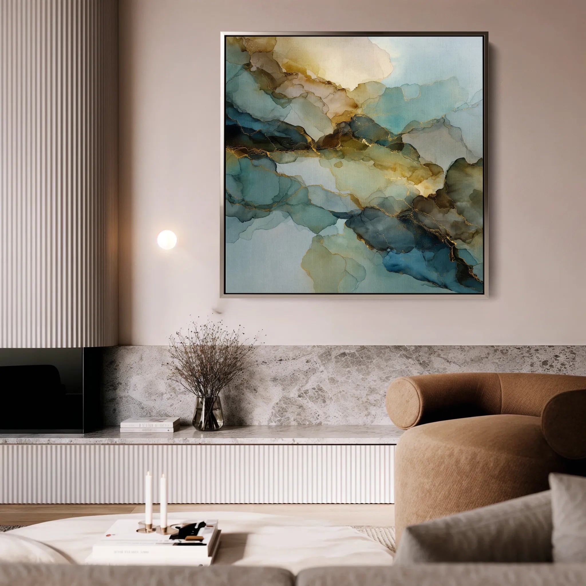 Abstract 1083 Canvas Art 16" x 16" / 40 x 40 cm / Black